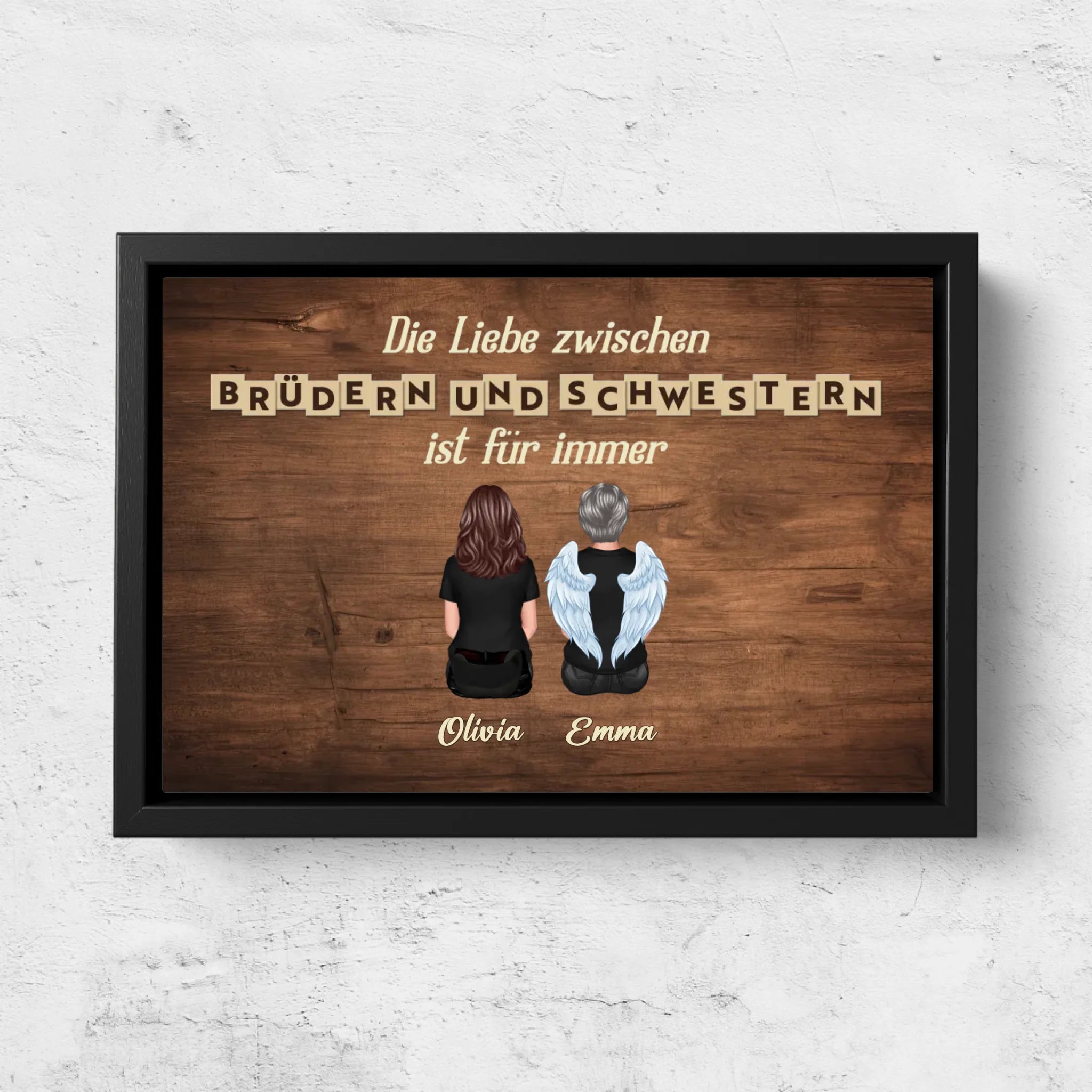 Personalisierte Leinwand "Liebe zwischen Brüder & Schwestern ist für immer"