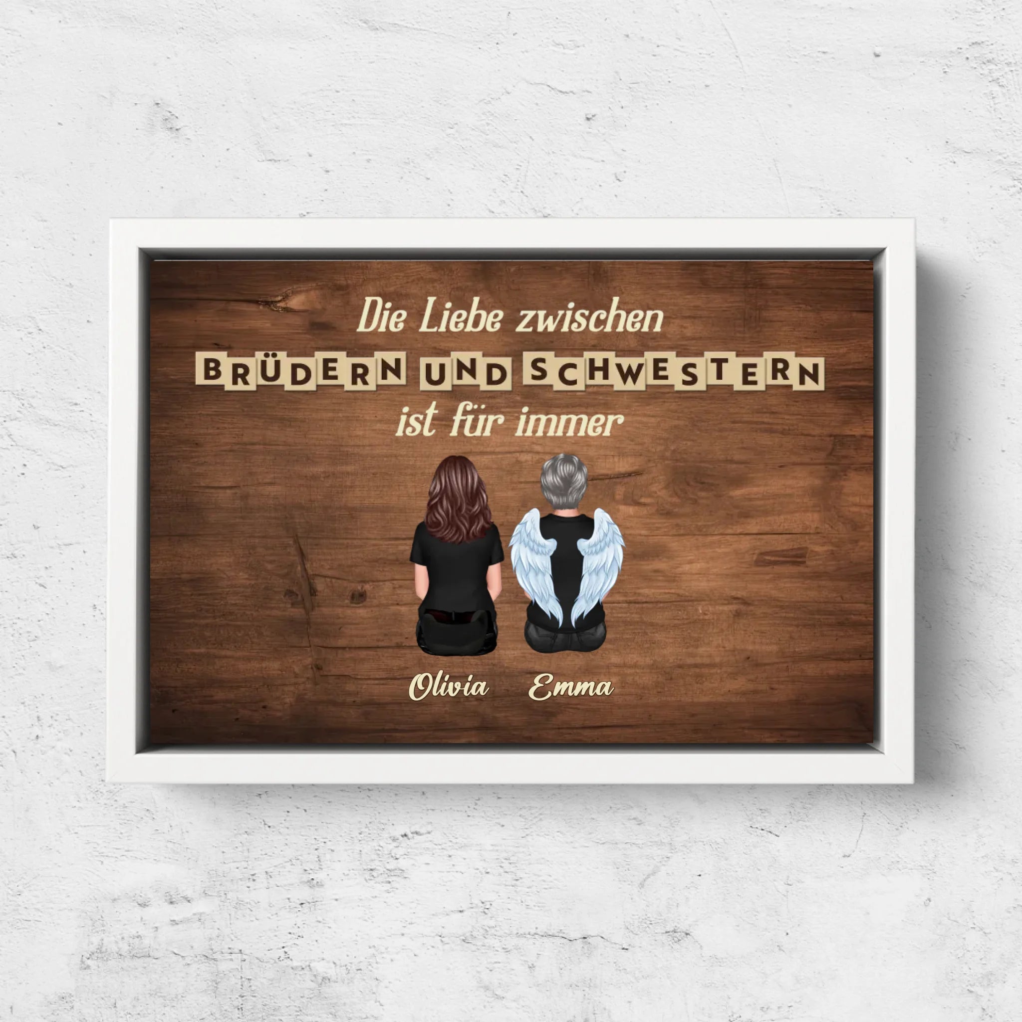 Personalisierte Leinwand "Liebe zwischen Brüder & Schwestern ist für immer"