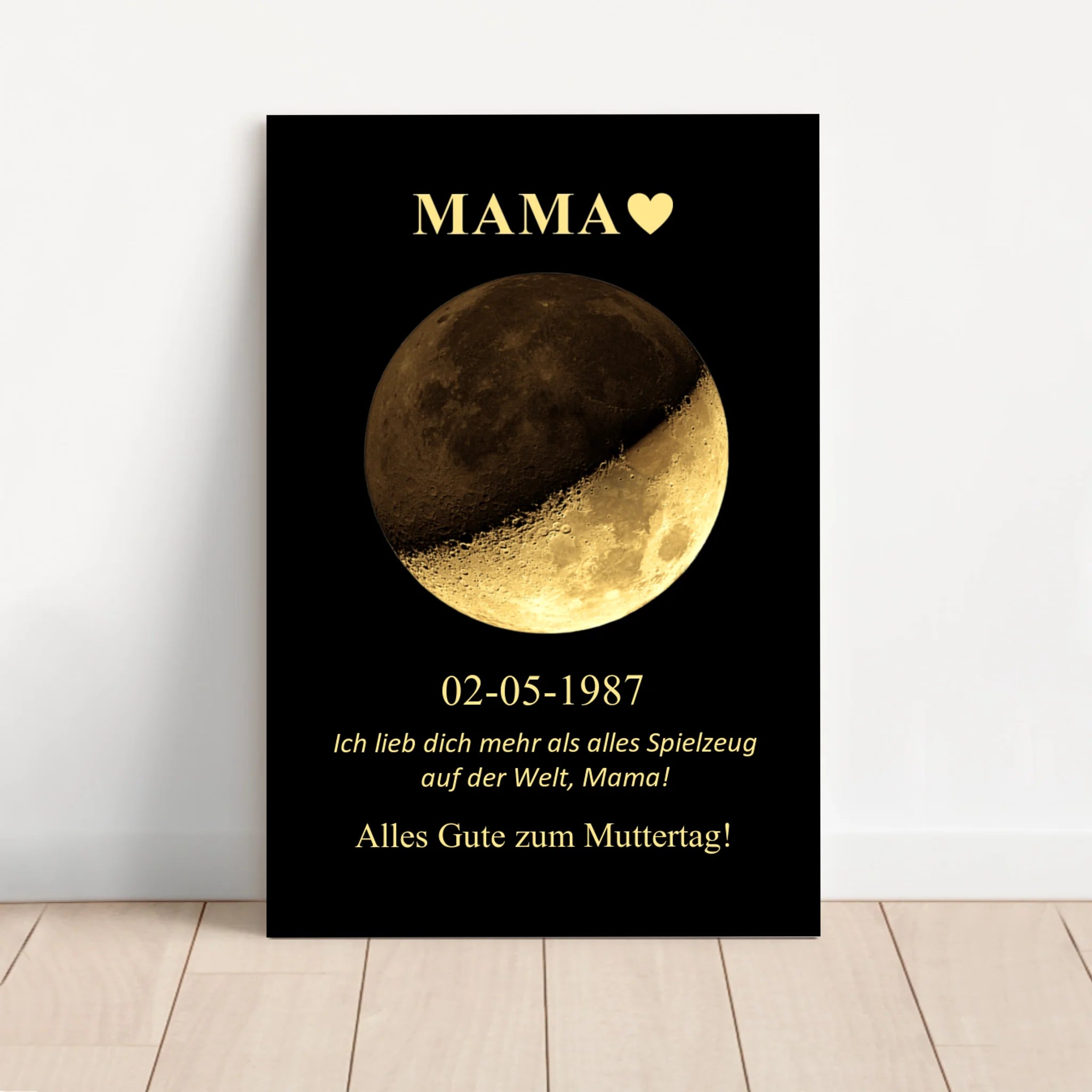 Personalisierte Leinwand "Mondphase für Mama und Papa"