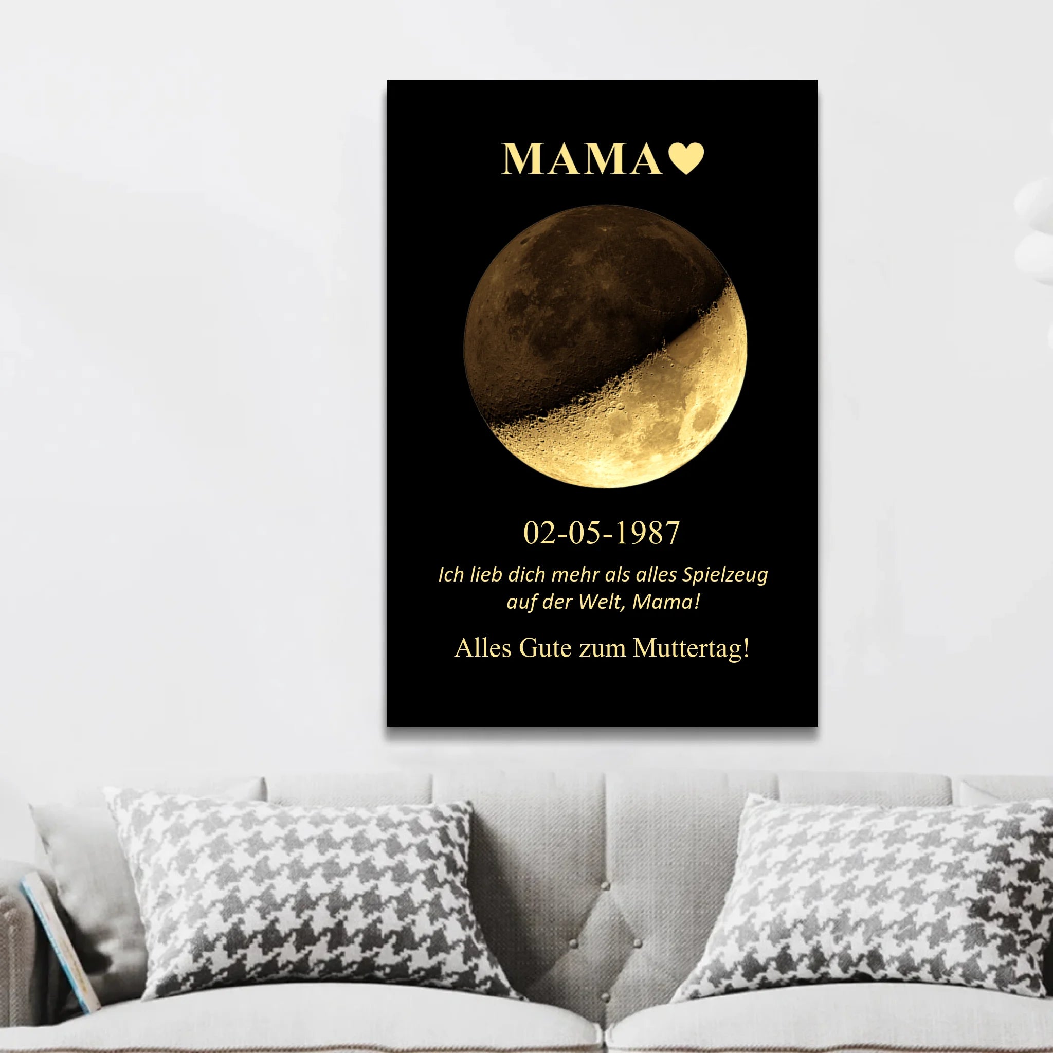 Personalisierte Leinwand "Mondphase für Mama und Papa"