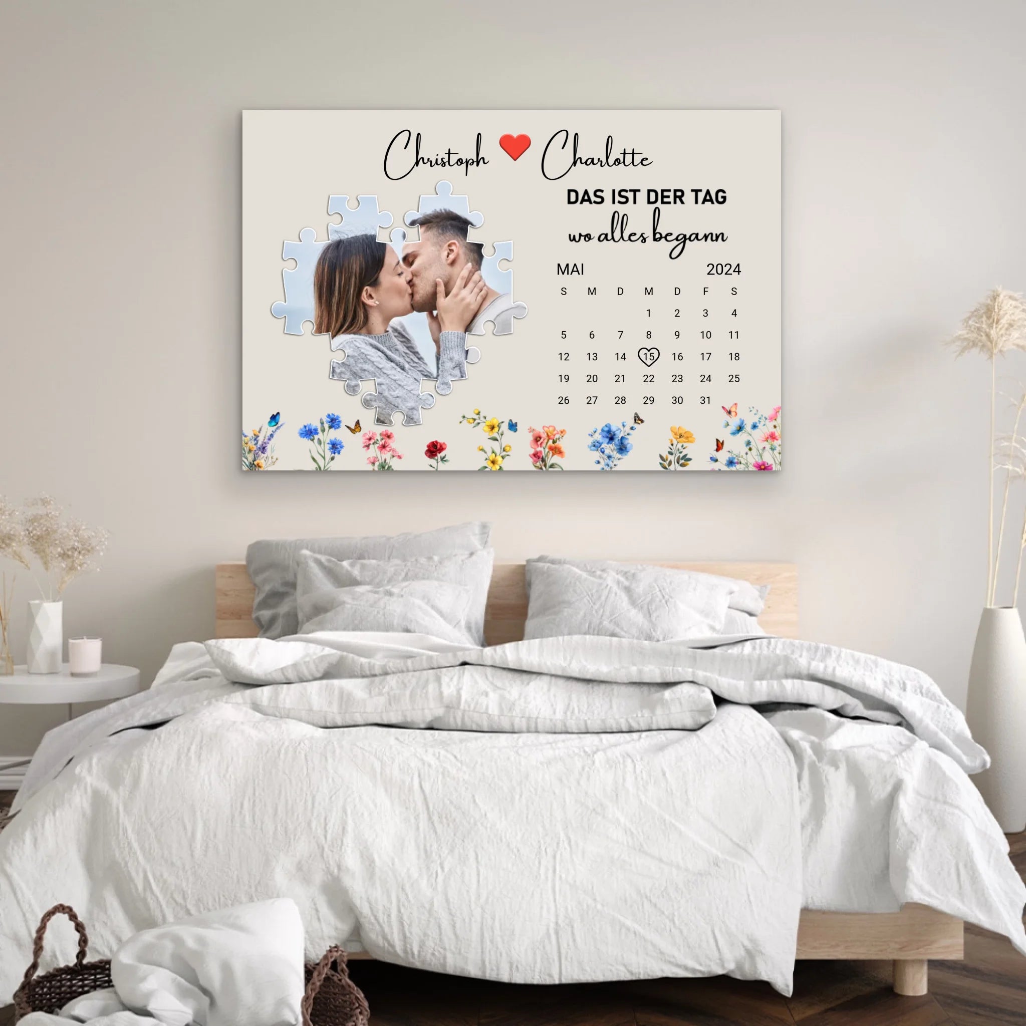 Personalisierte Leinwand "Das ist der Tag, wo alles begann"