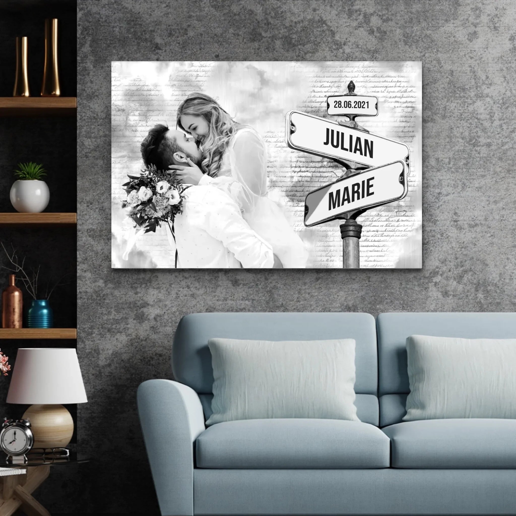 Personalisierte Leinwand "Straßenschild mit eigenem Foto"