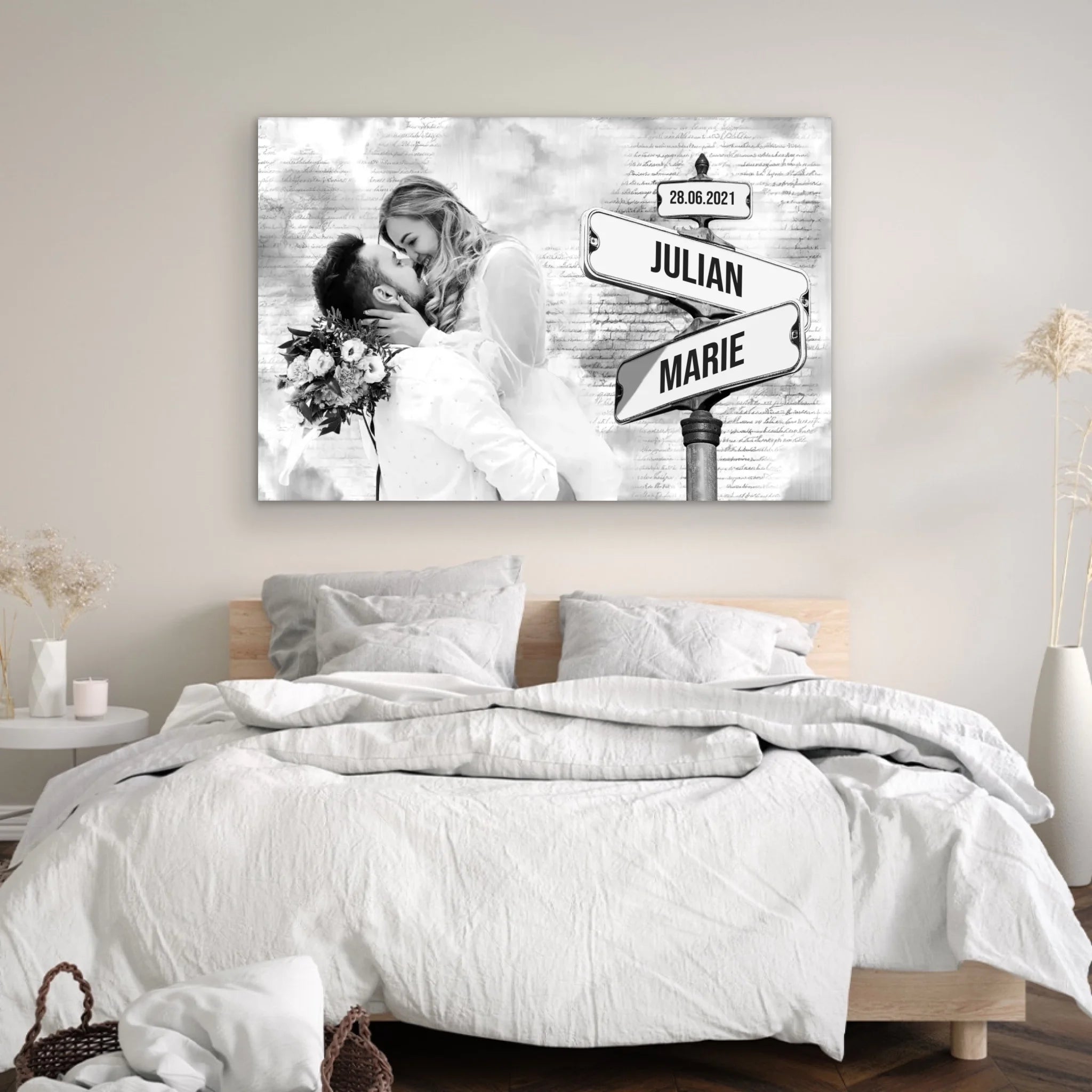 Personalisierte Leinwand "Straßenschild mit eigenem Foto"