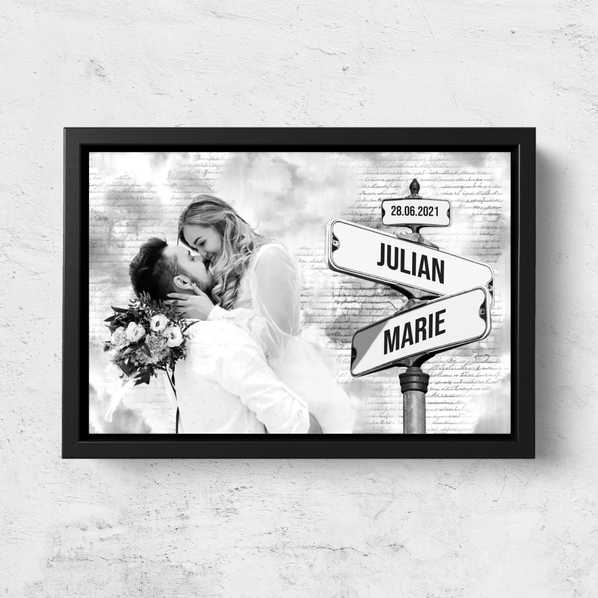 Personalisierte Leinwand "Straßenschild mit eigenem Foto"