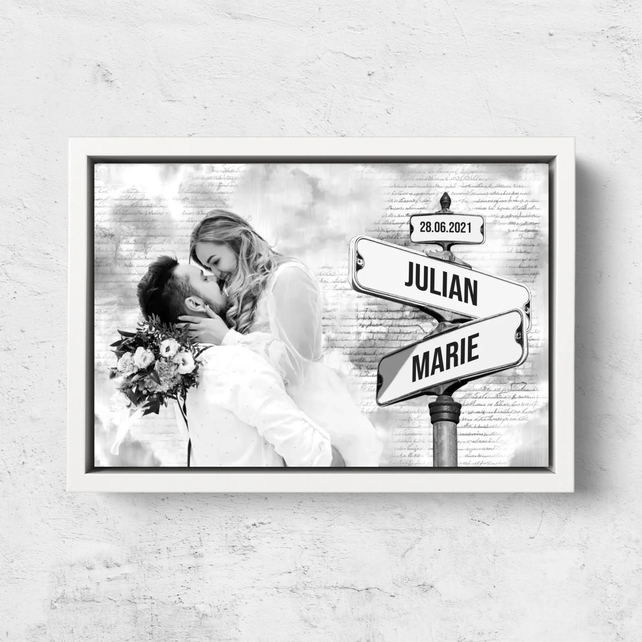 Personalisierte Leinwand "Straßenschild mit eigenem Foto"