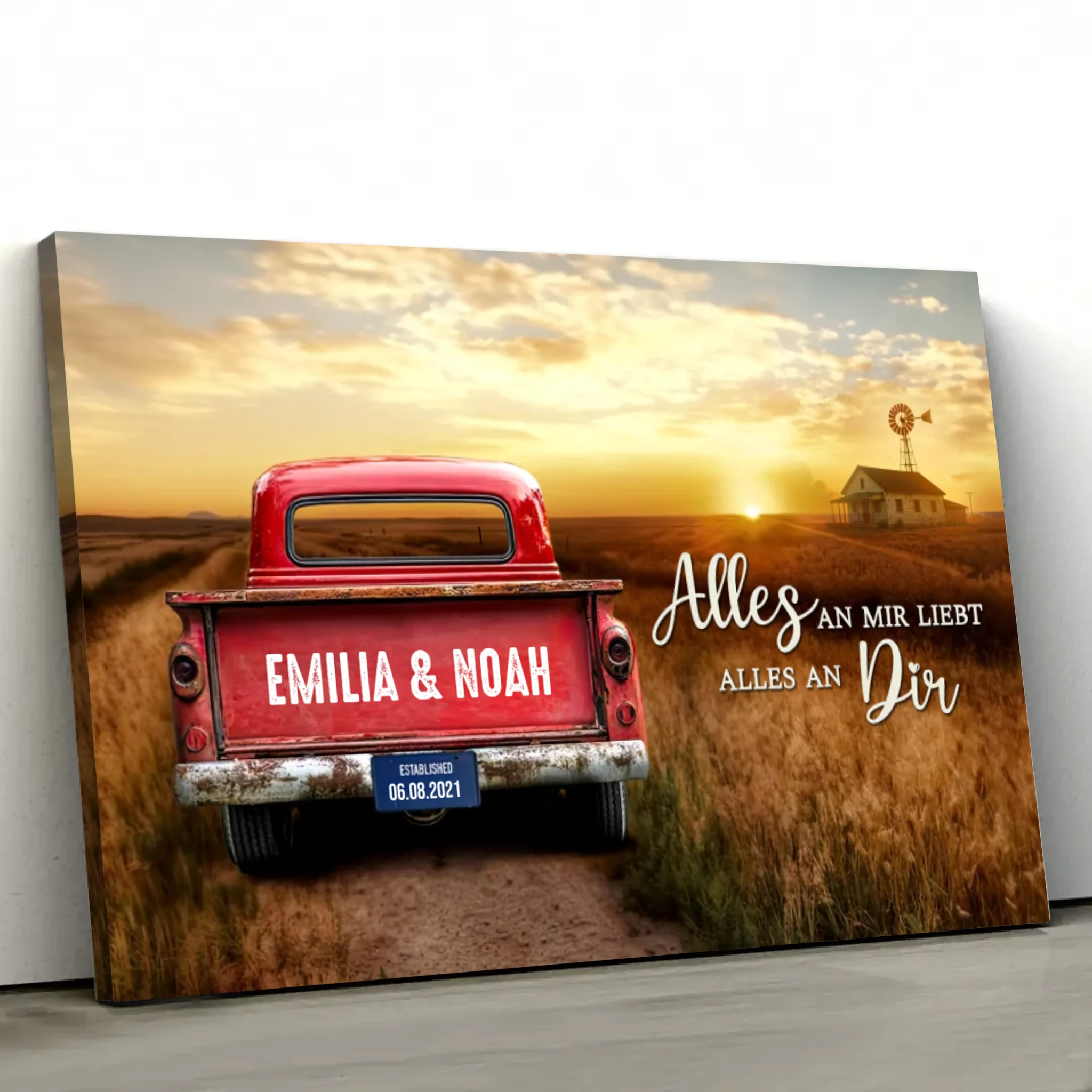 Personalisierte Leinwand "Der holprige Weg brachte mich direkt zu dir"