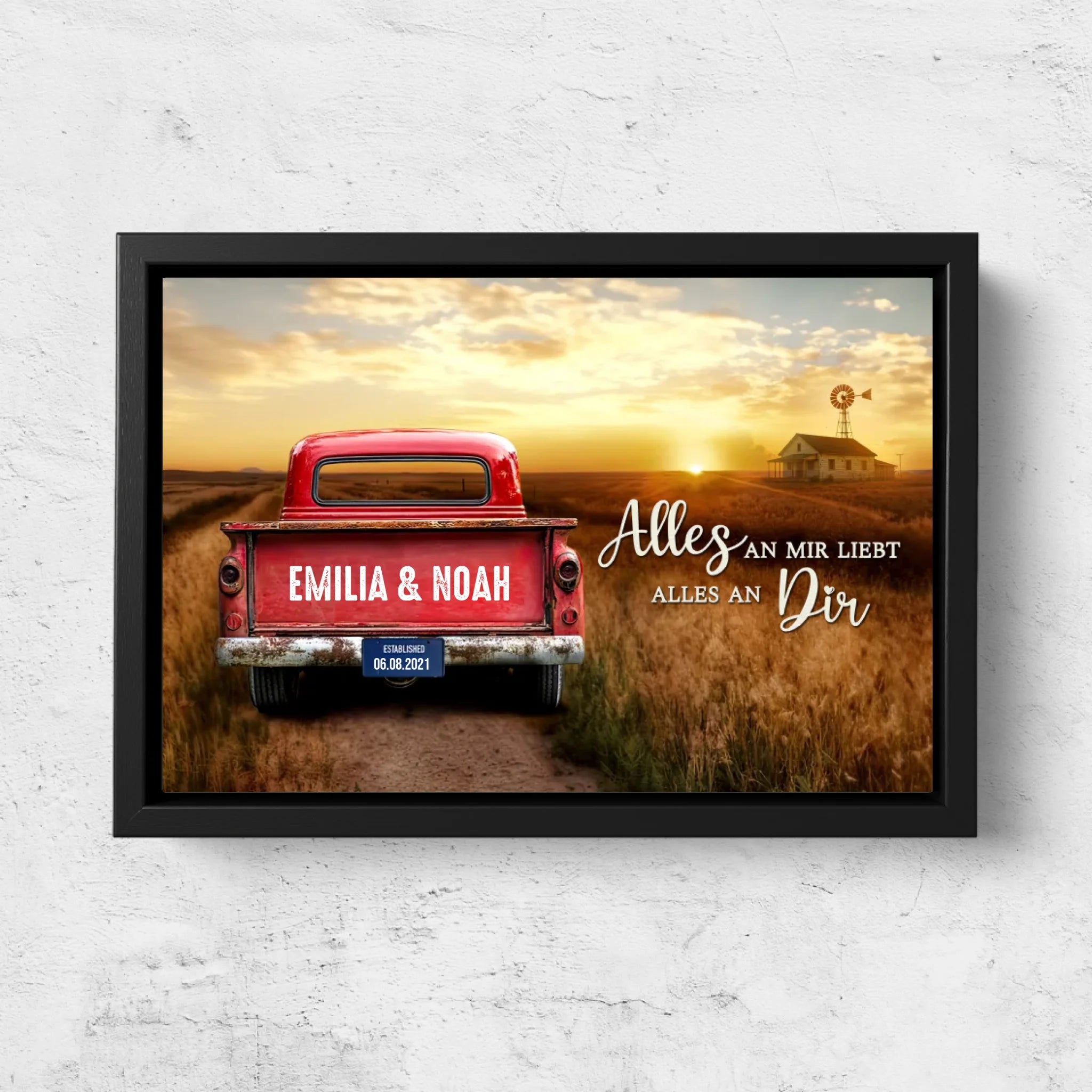 Personalisierte Leinwand "Der holprige Weg brachte mich direkt zu dir"