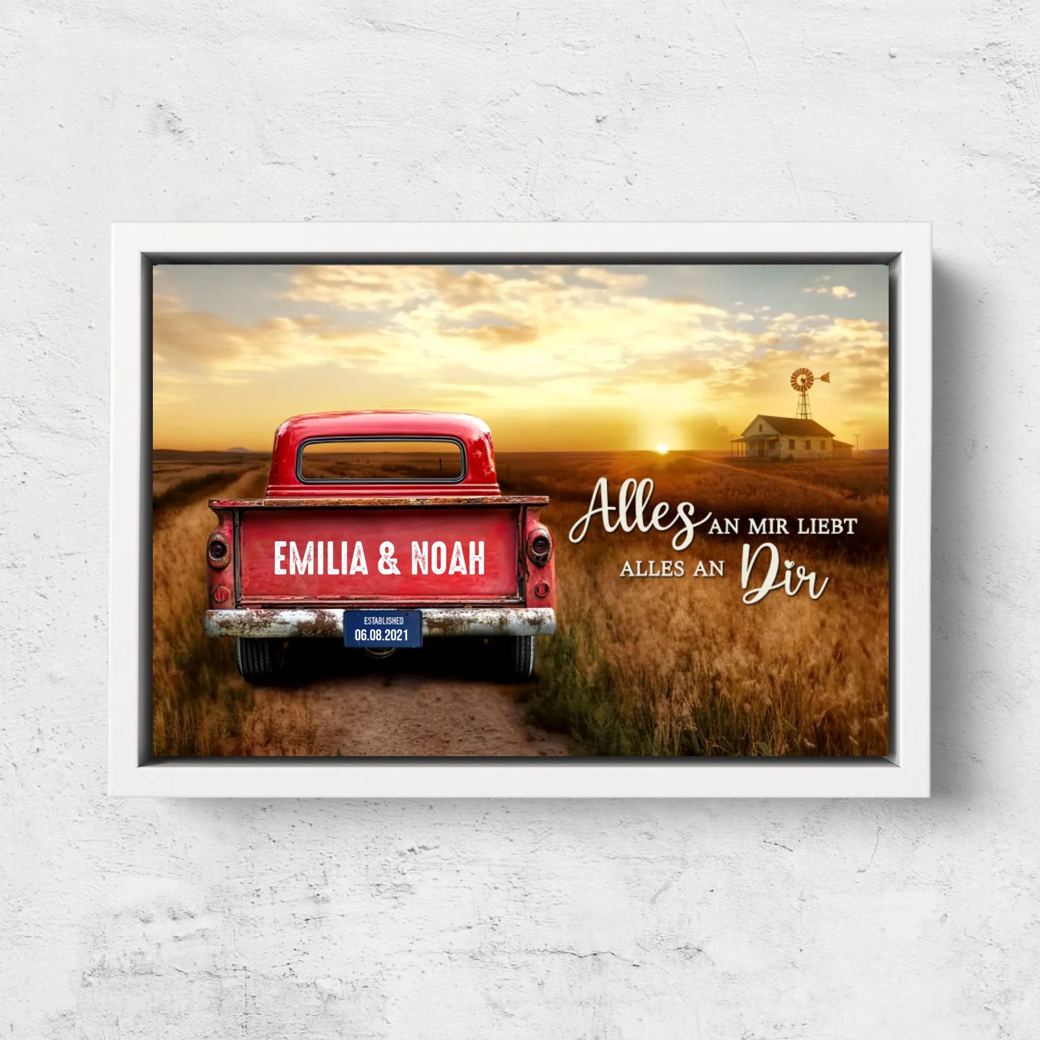 Personalisierte Leinwand "Der holprige Weg brachte mich direkt zu dir"