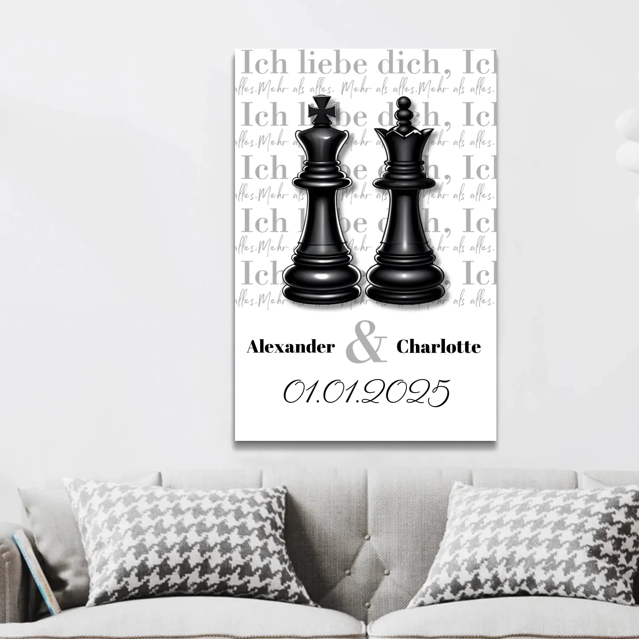 Personalisierte Leinwand "Die Dame und der König"