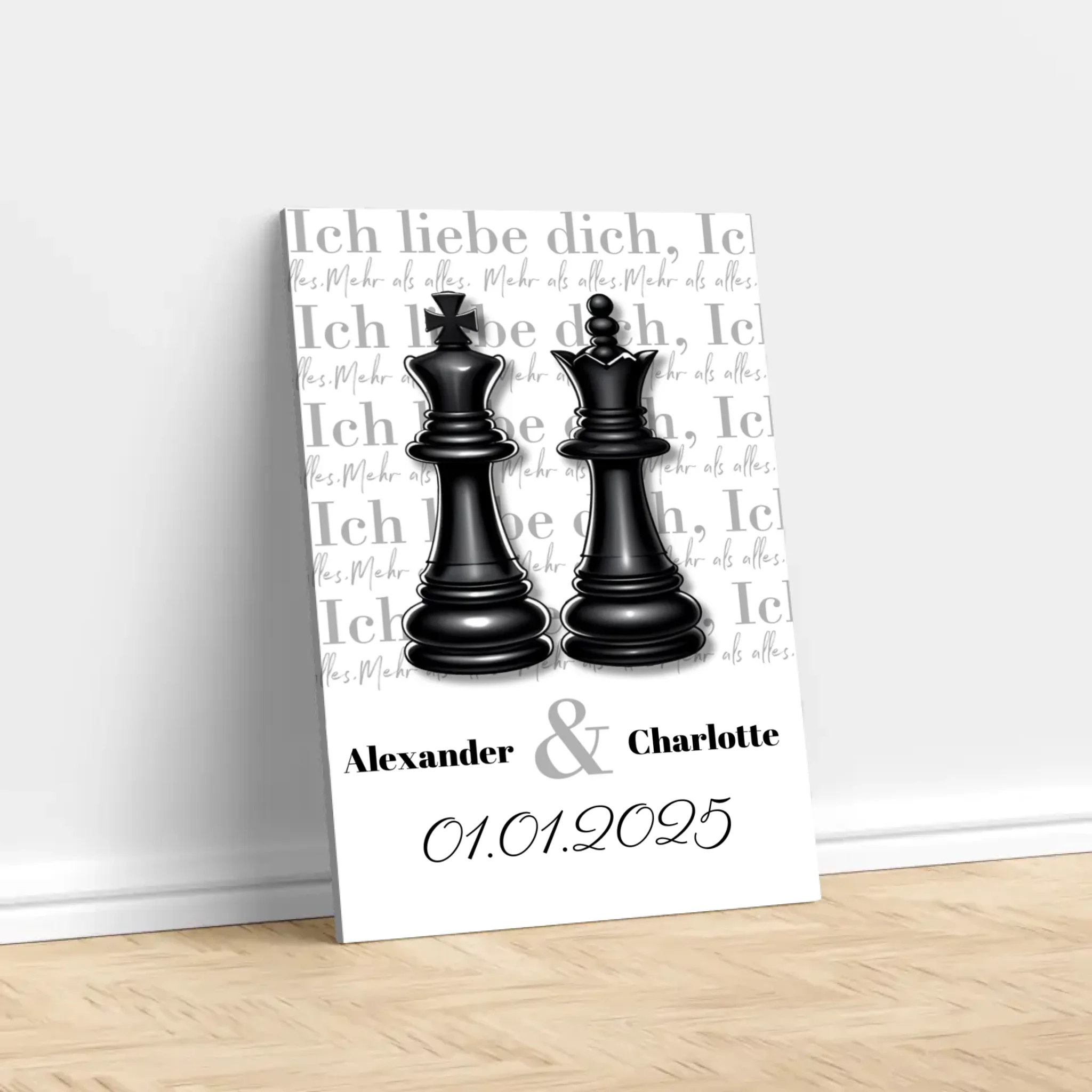 Personalisierte Leinwand "Die Dame und der König"