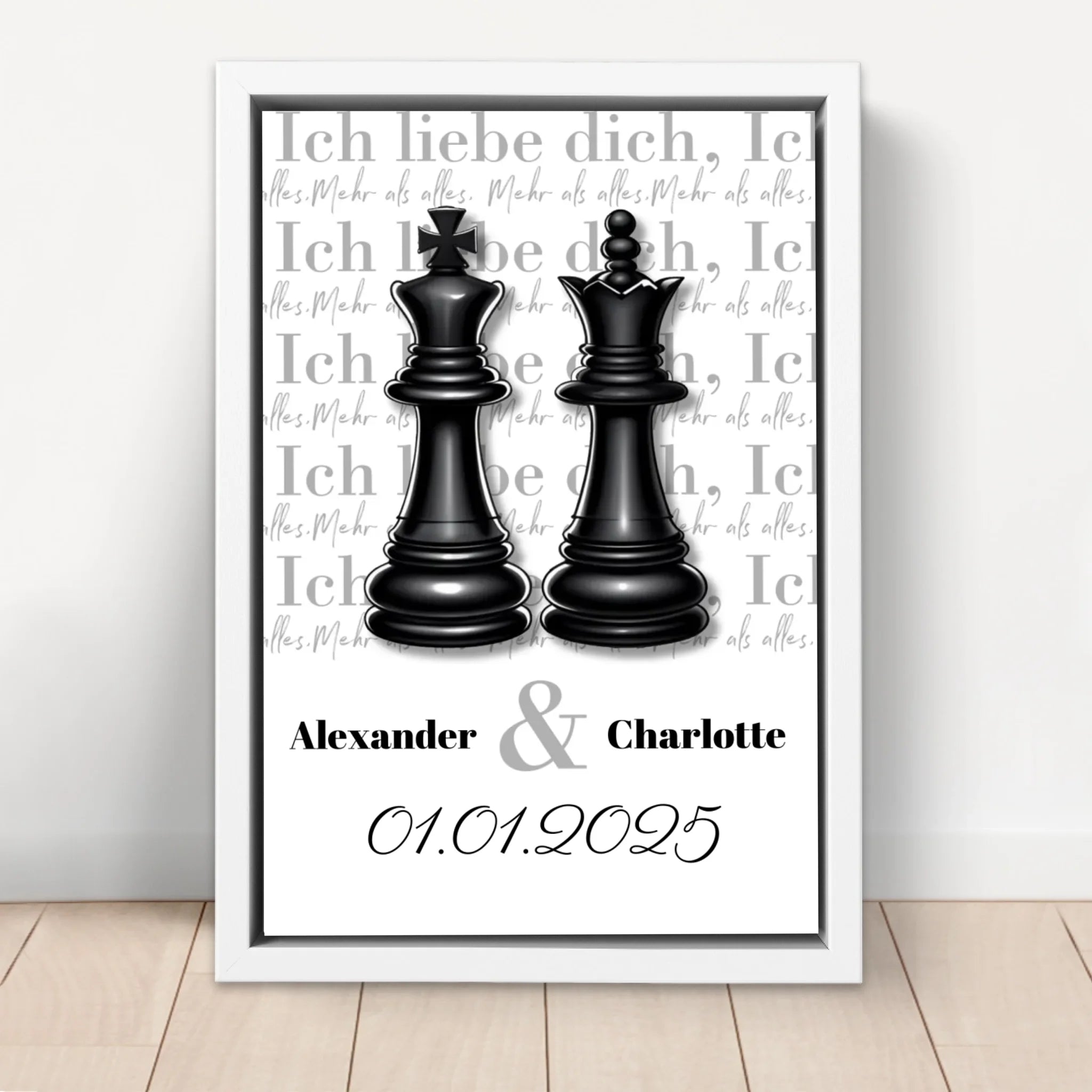Personalisierte Leinwand "Die Dame und der König"