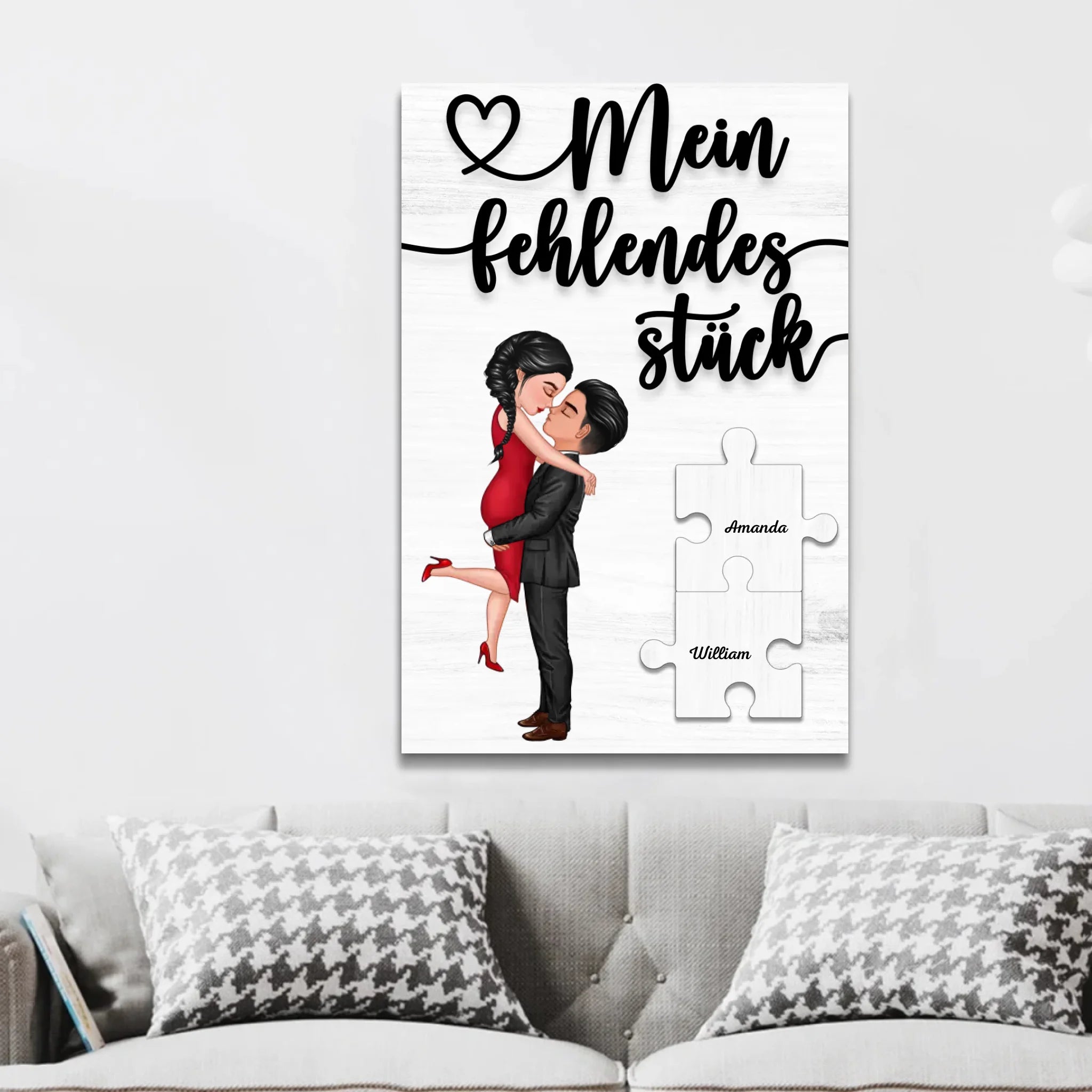 Personalisierte Leinwand "Das fehlende Stück"