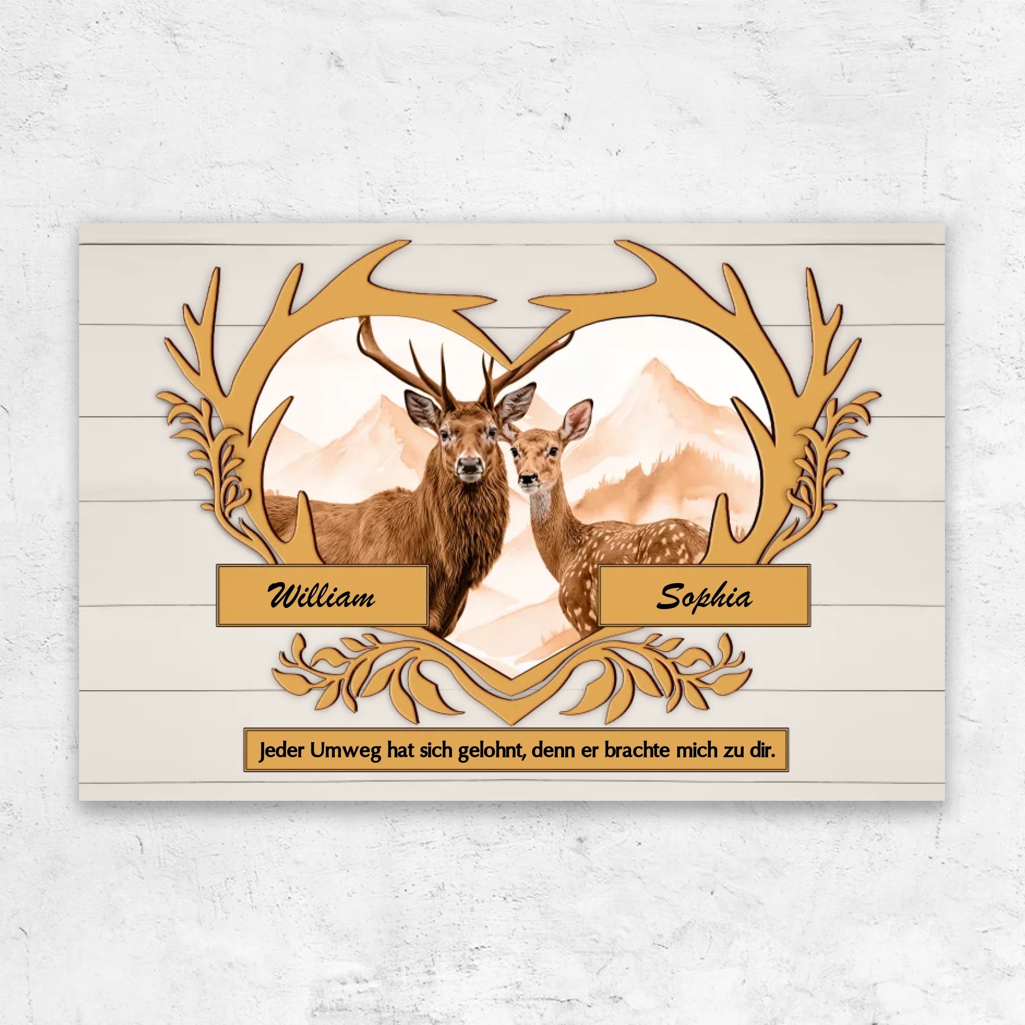 Personalisierte Leinwand "Jeder Umweg hat sich gelohnt"