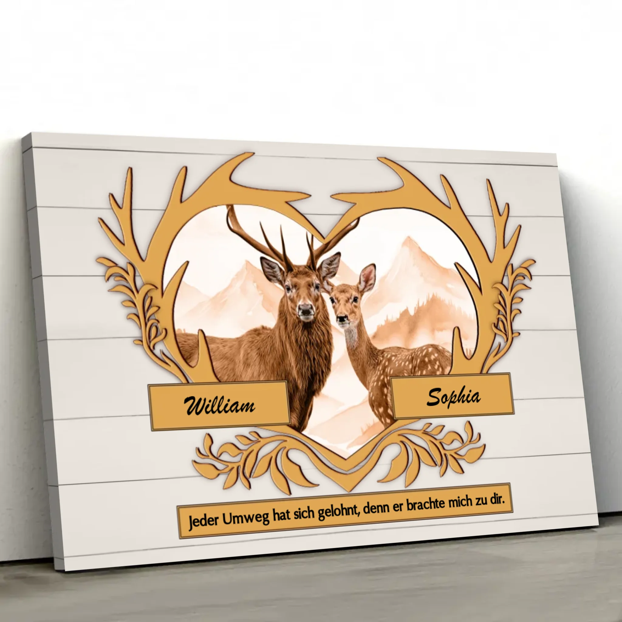 Personalisierte Leinwand "Jeder Umweg hat sich gelohnt"