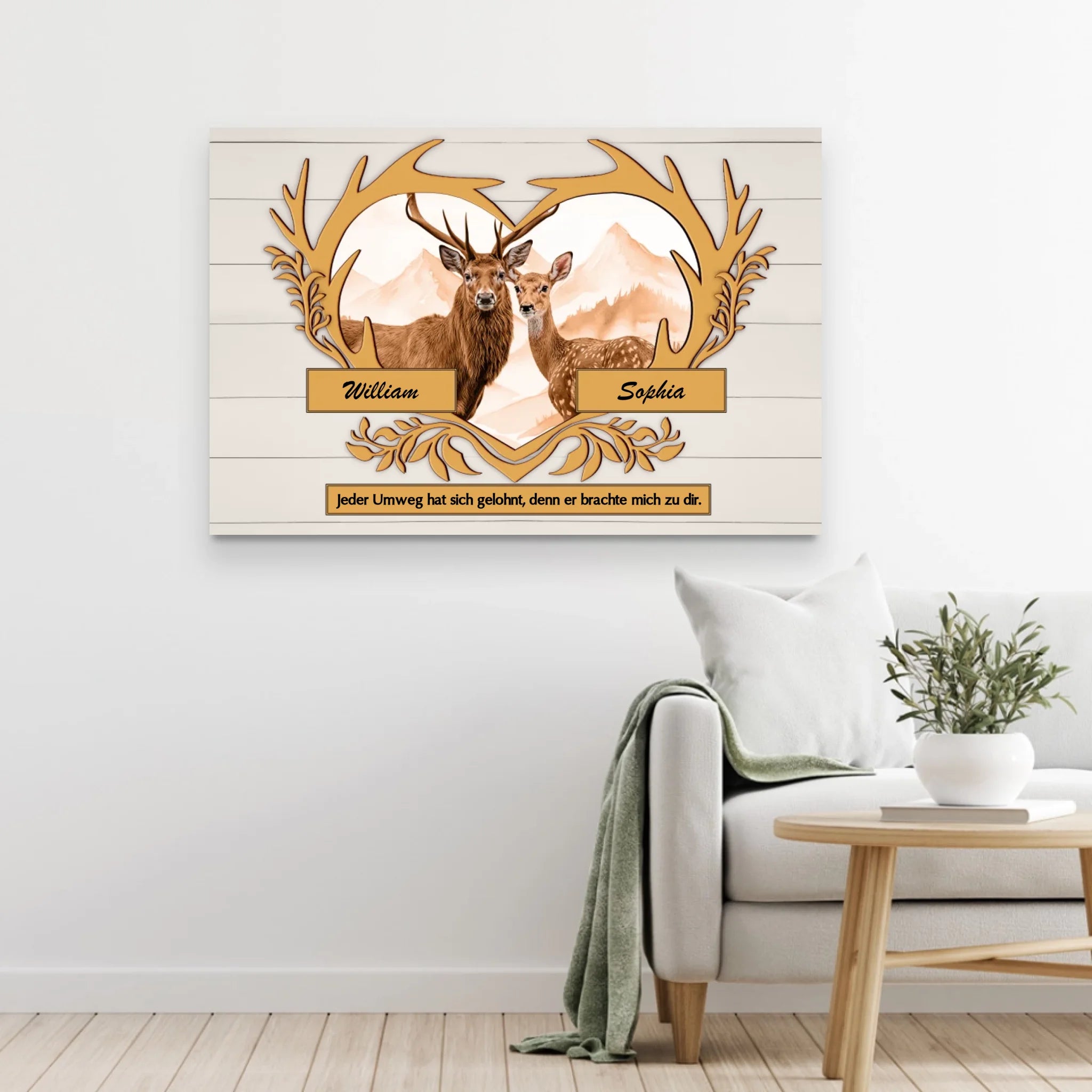 Personalisierte Leinwand "Jeder Umweg hat sich gelohnt"