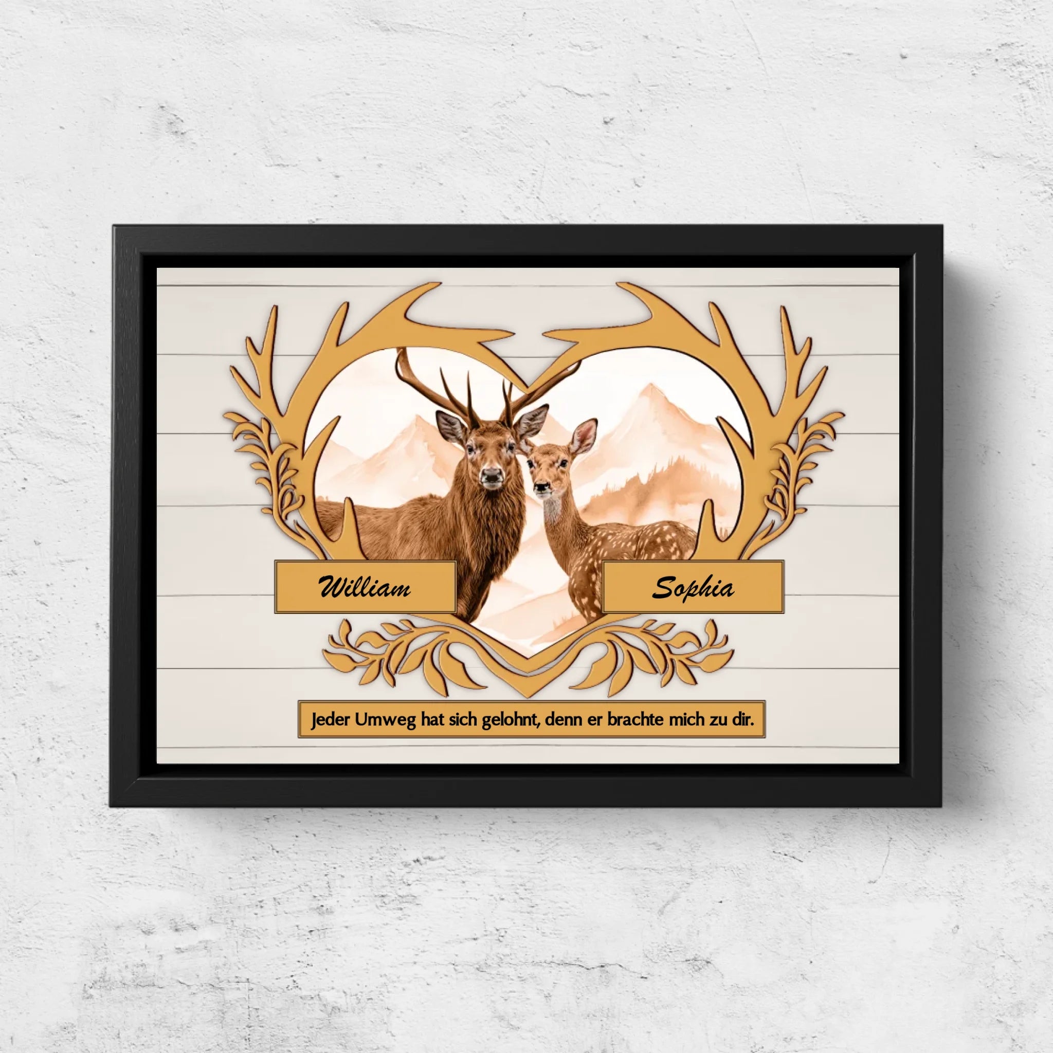 Personalisierte Leinwand "Jeder Umweg hat sich gelohnt"