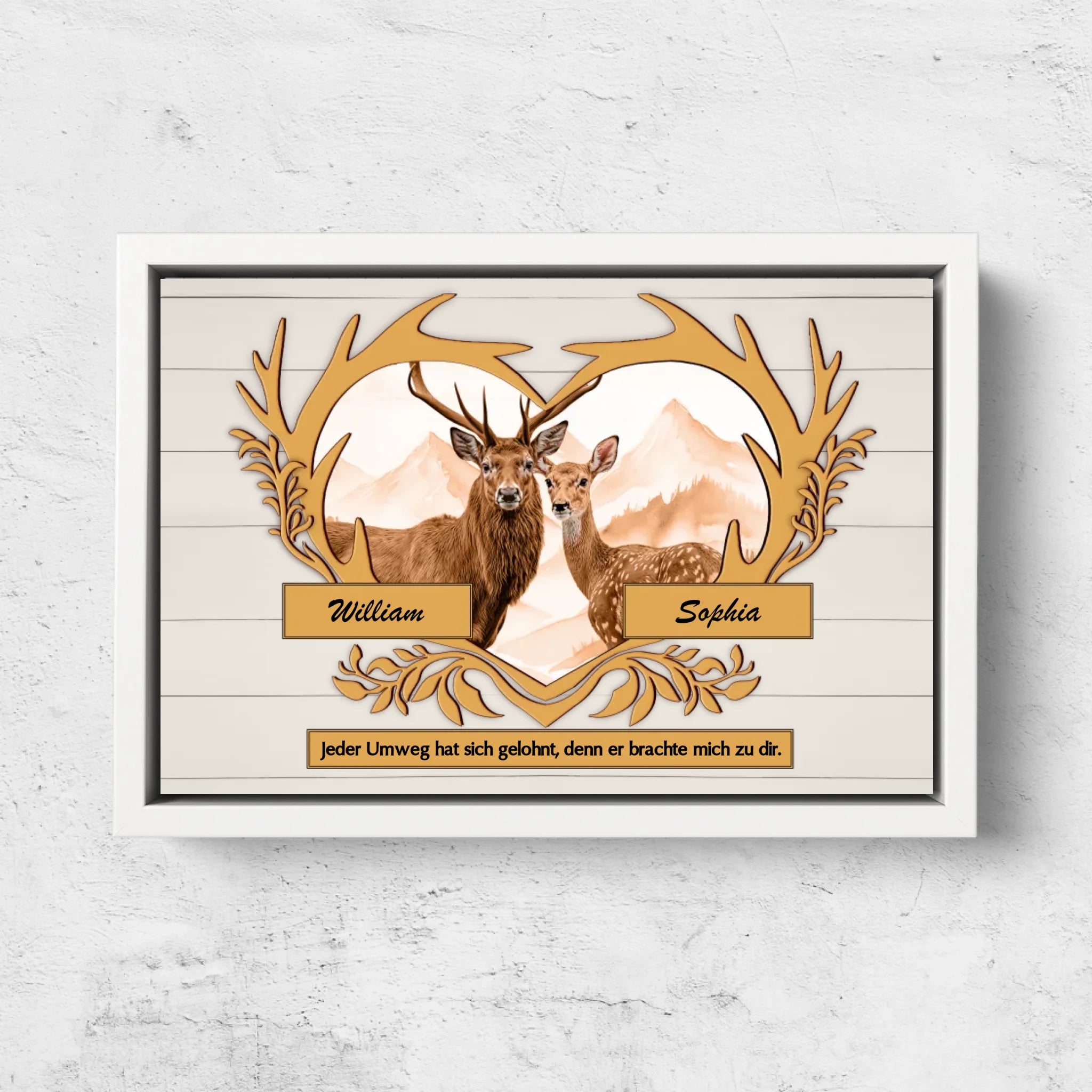 Personalisierte Leinwand "Jeder Umweg hat sich gelohnt"