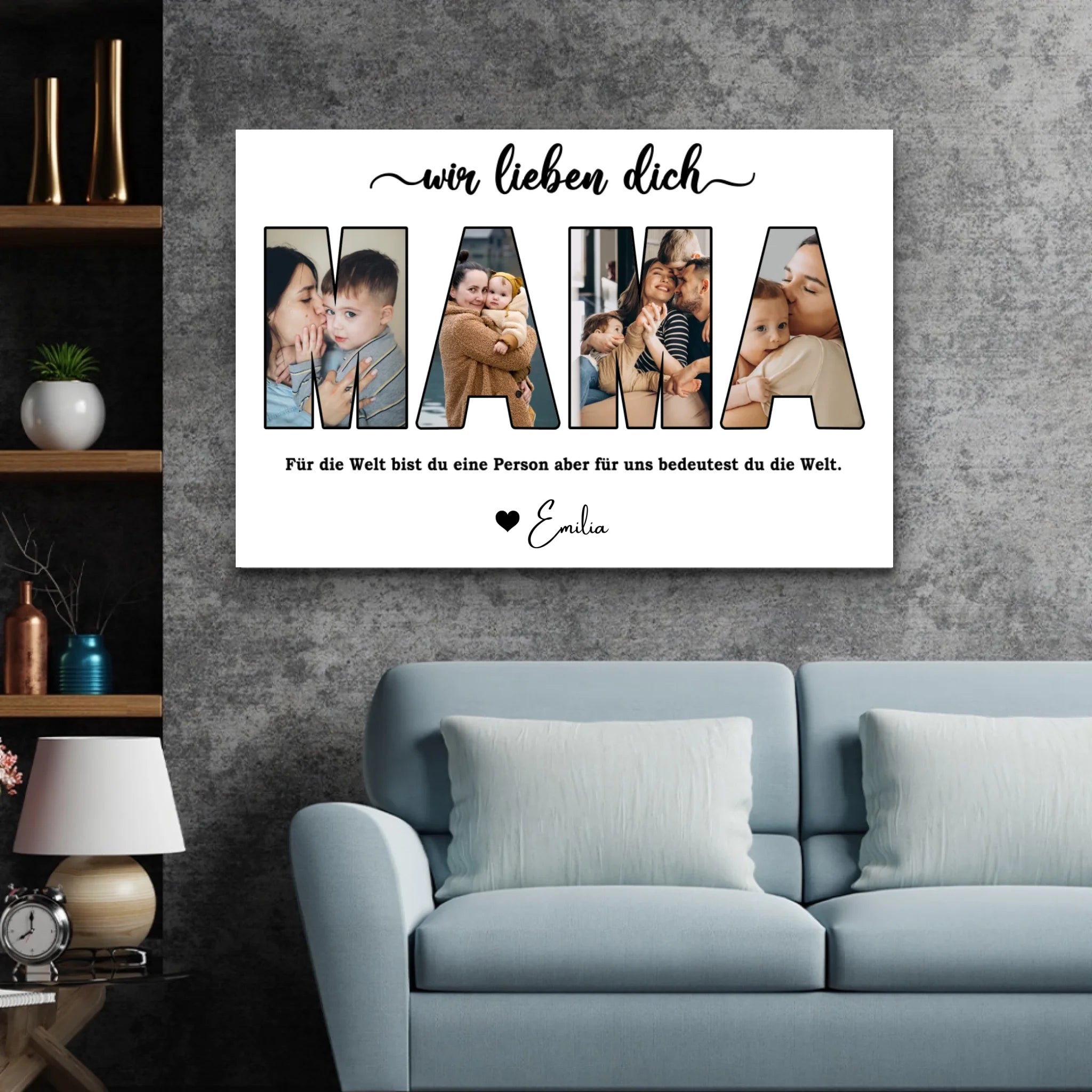 Personalisierte Leinwand "Mama, wir lieben dich"