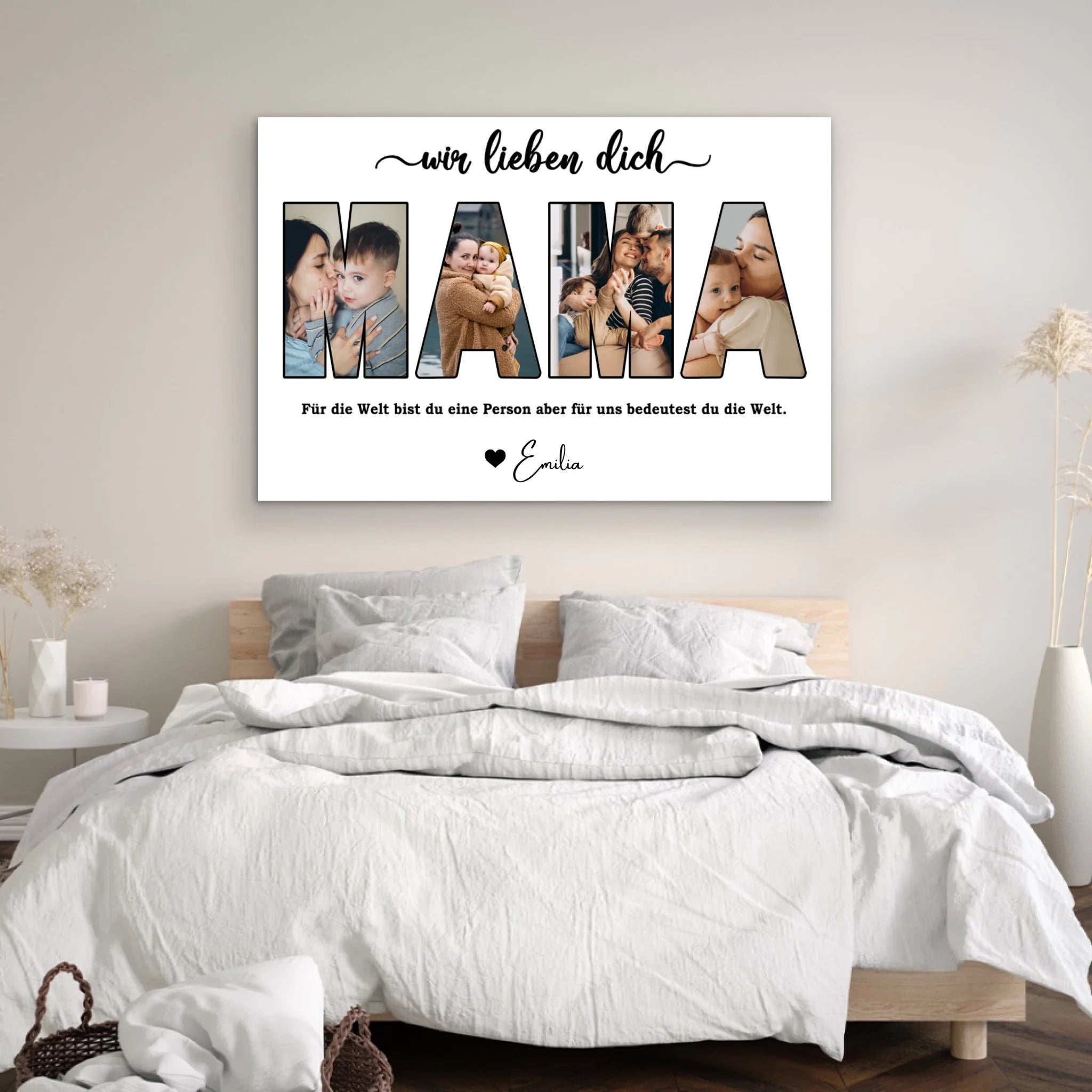 Personalisierte Leinwand "Mama, wir lieben dich"