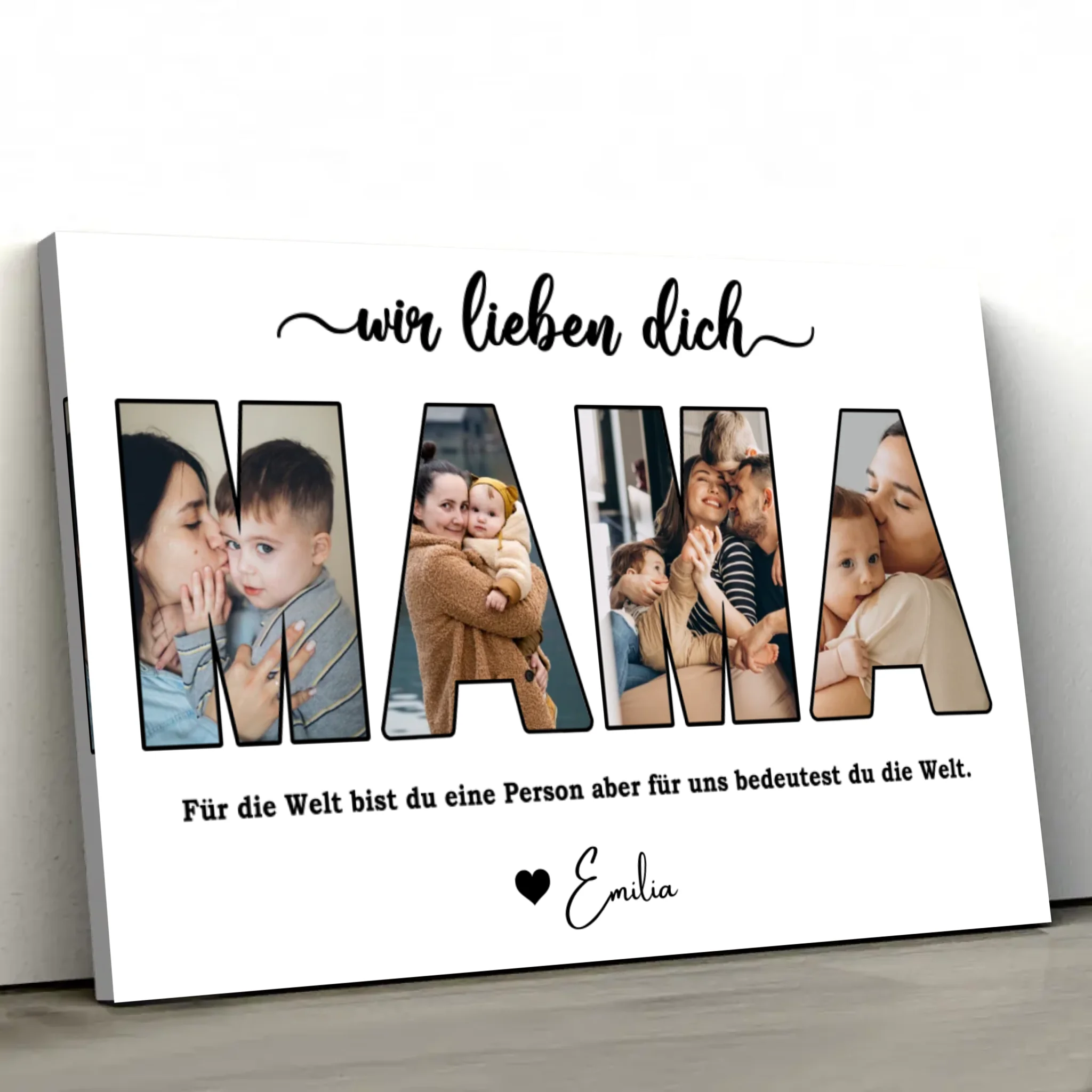Personalisierte Leinwand "Mama, wir lieben dich"