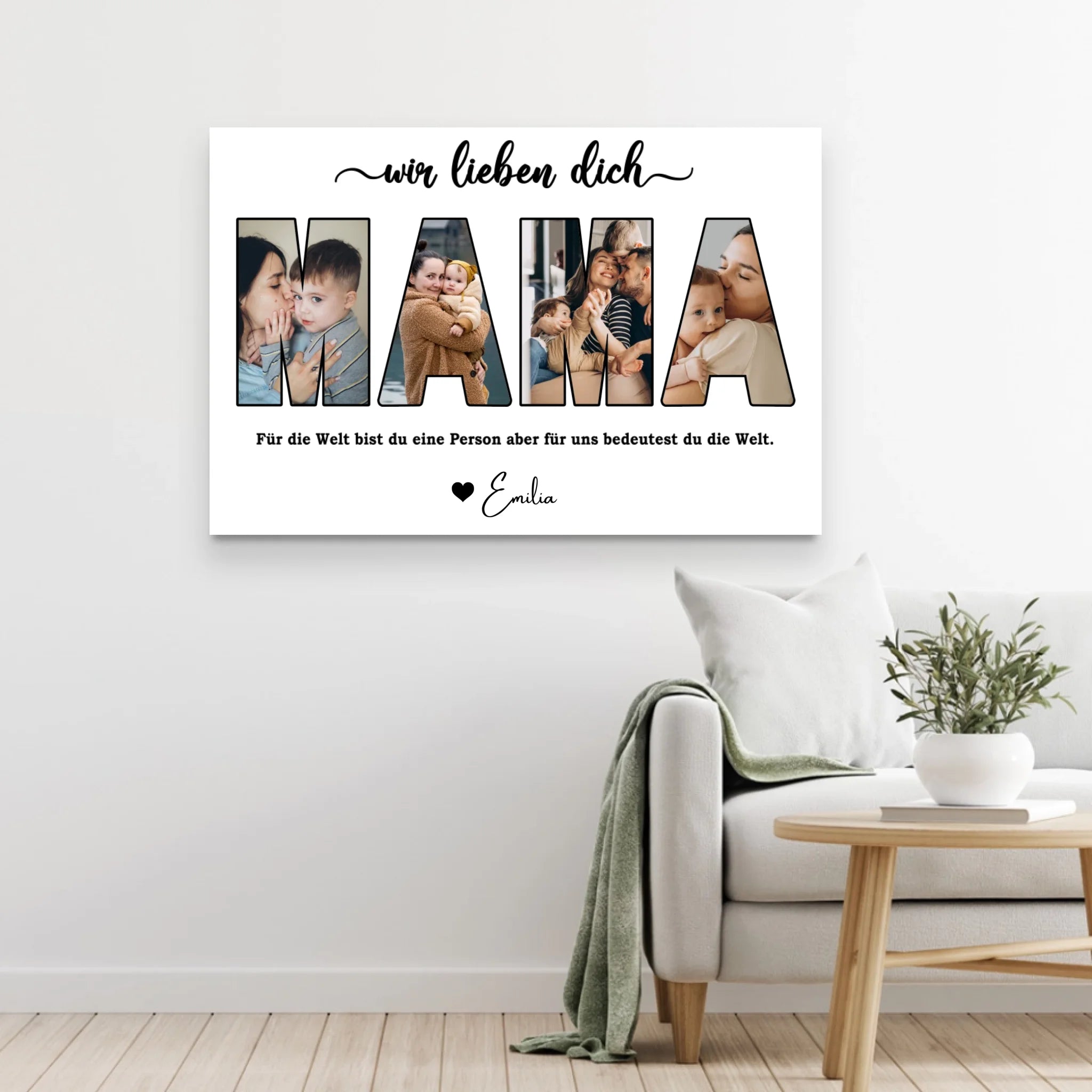 Personalisierte Leinwand "Mama, wir lieben dich"