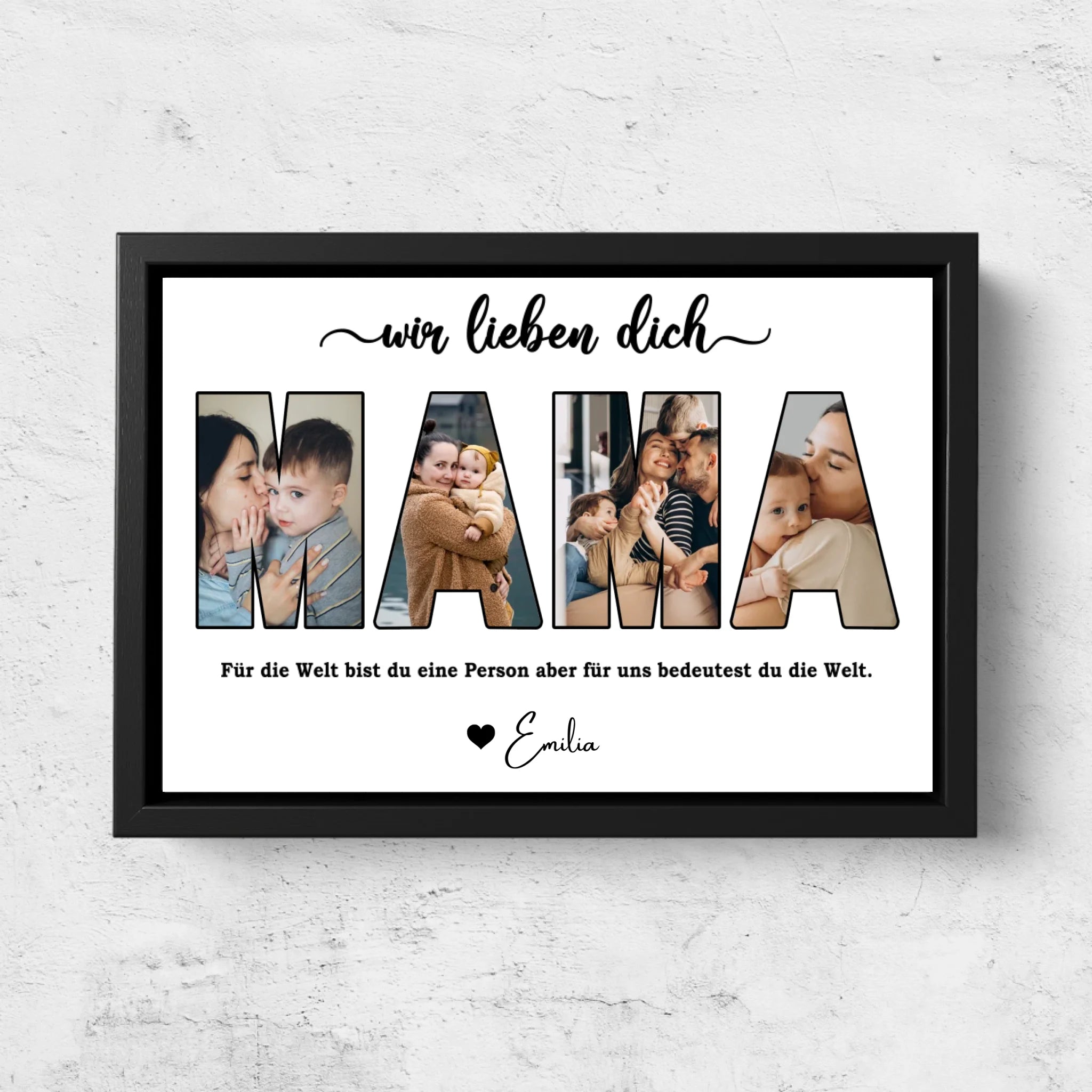 Personalisierte Leinwand "Mama, wir lieben dich"