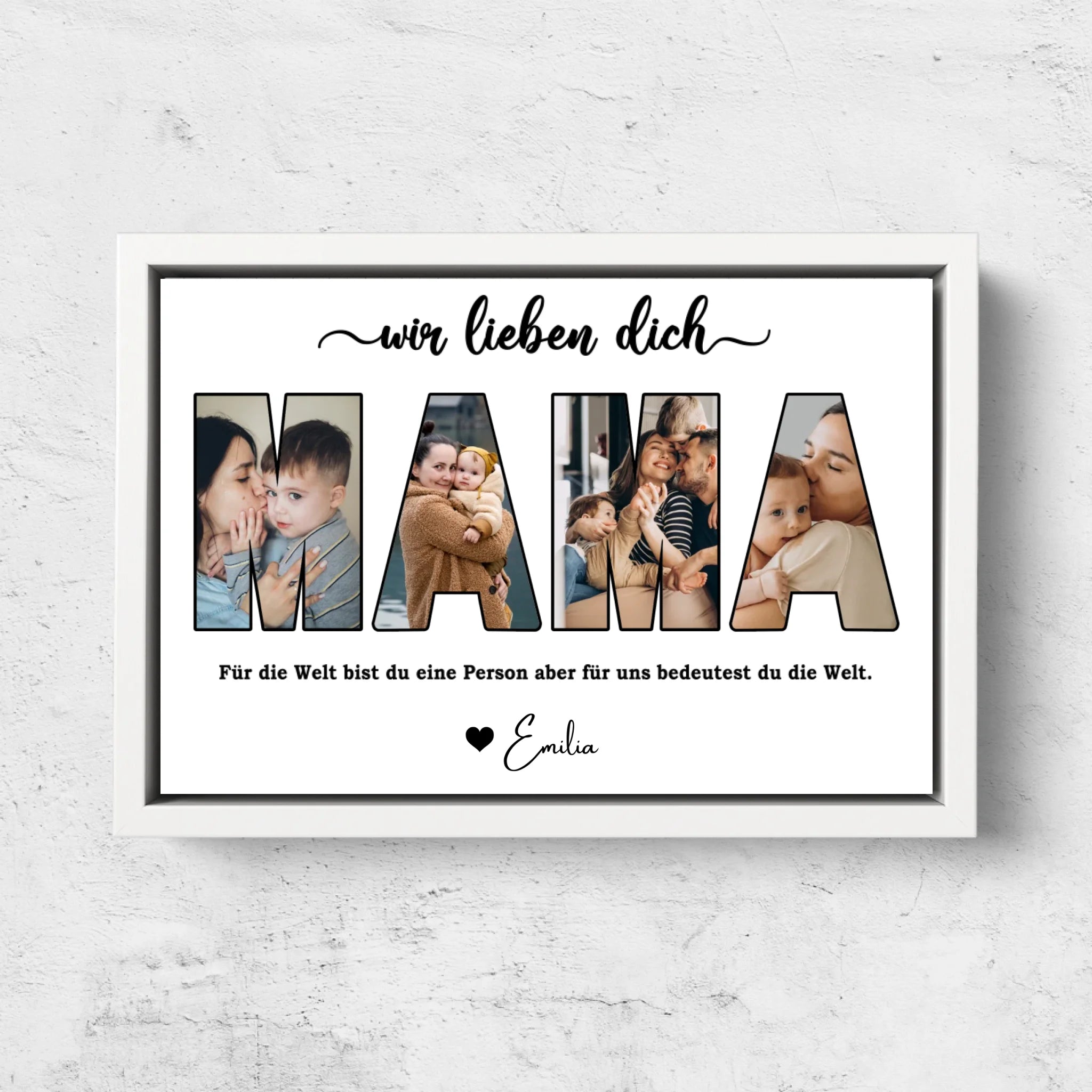 Personalisierte Leinwand "Mama, wir lieben dich"