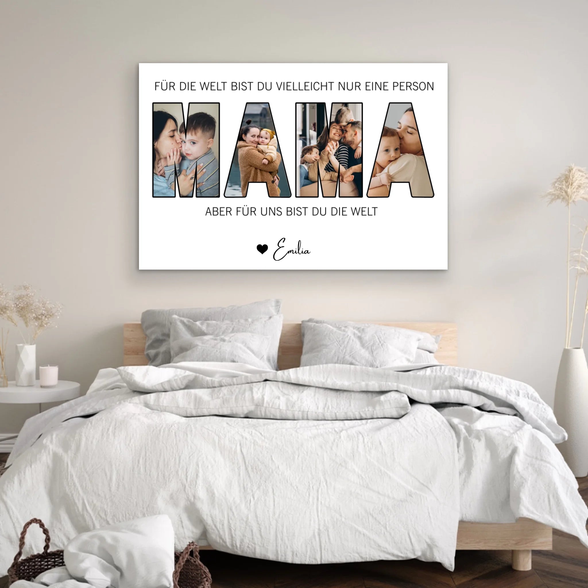 Personalisierte Leinwand "Mama bedeutet die Welt"