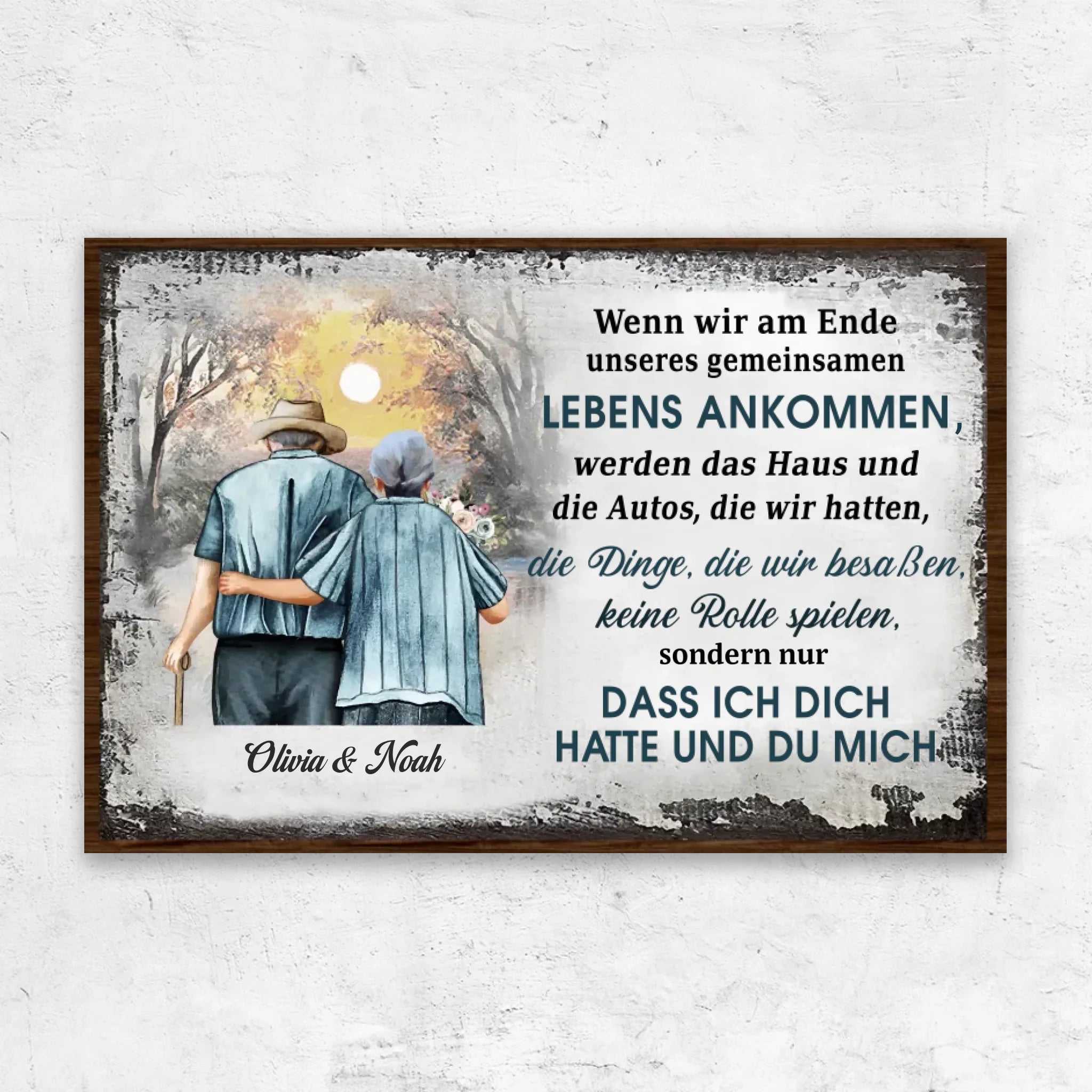 Personalisierte Leinwand "Ich hatte dich und du hattest mich - mit Sonnenuntergang"