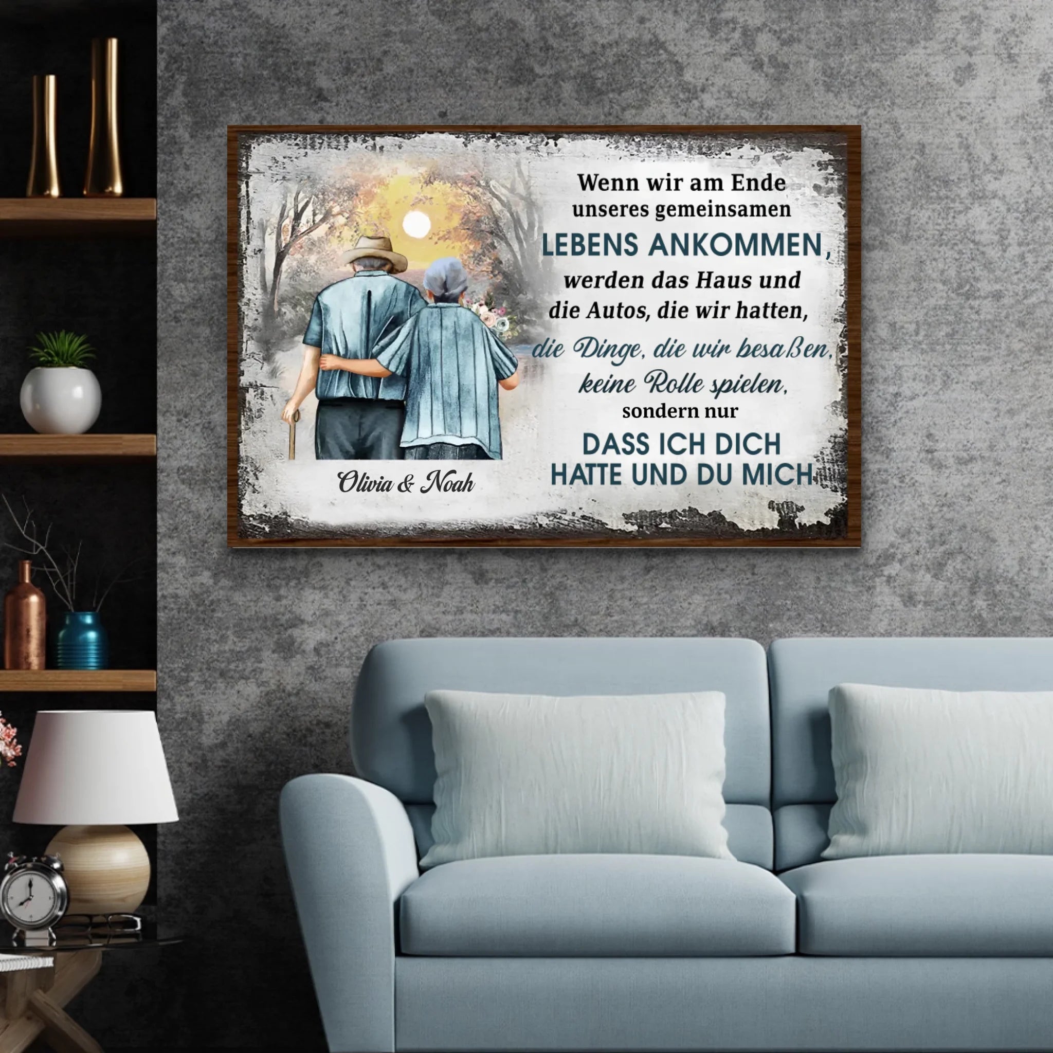 Personalisierte Leinwand "Ich hatte dich und du hattest mich - mit Sonnenuntergang"