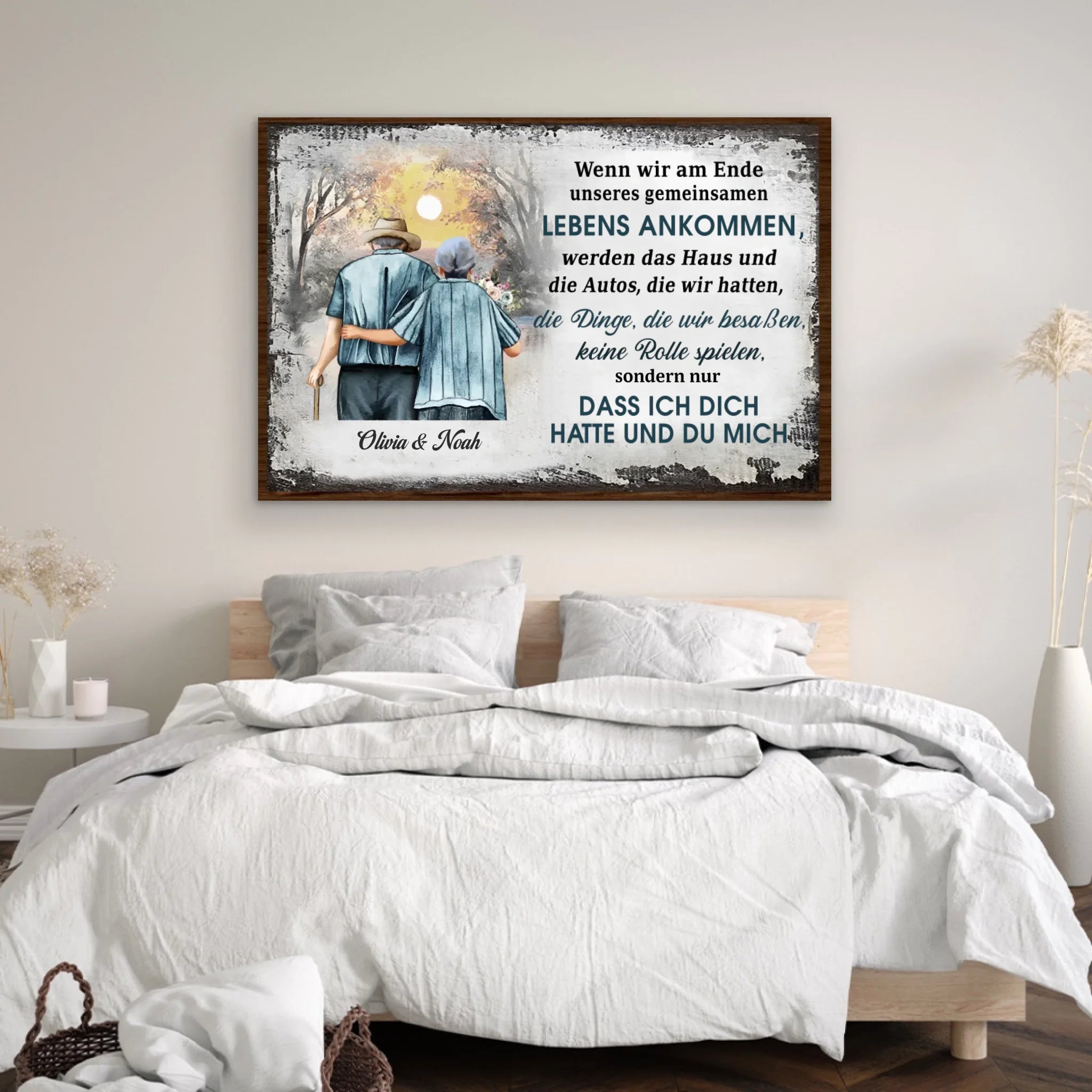 Personalisierte Leinwand "Ich hatte dich und du hattest mich - mit Sonnenuntergang"