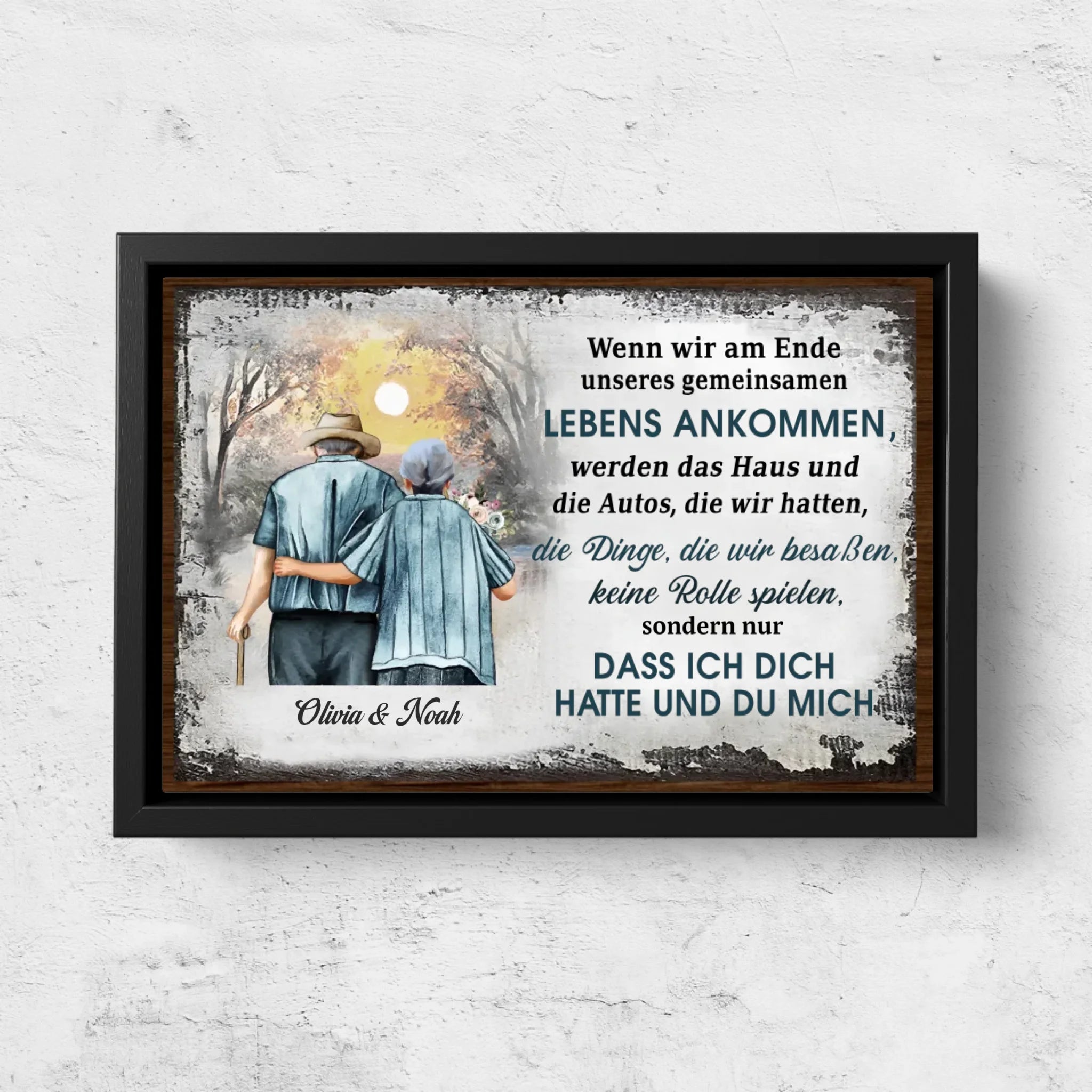Personalisierte Leinwand "Ich hatte dich und du hattest mich - mit Sonnenuntergang"
