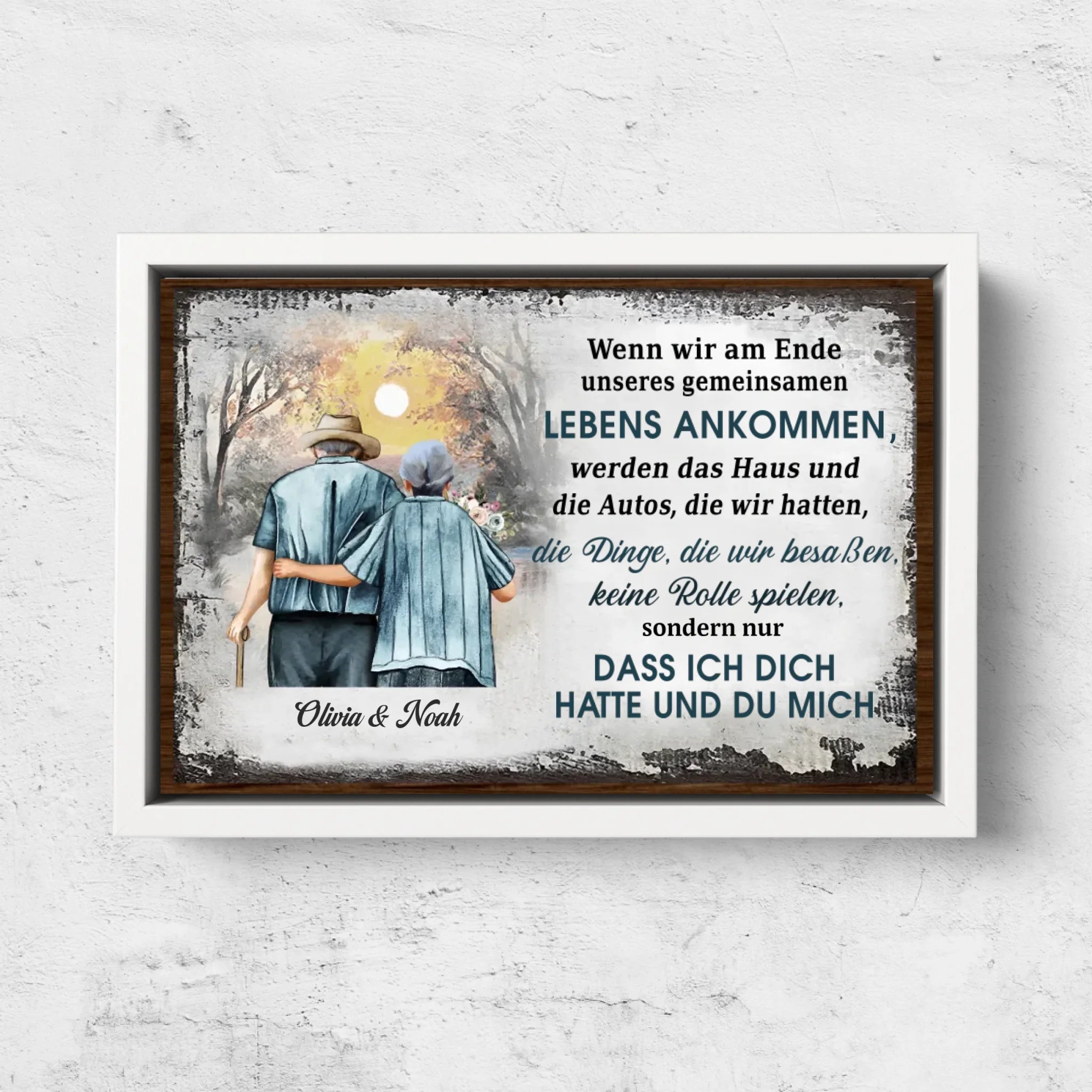 Personalisierte Leinwand "Ich hatte dich und du hattest mich - mit Sonnenuntergang"