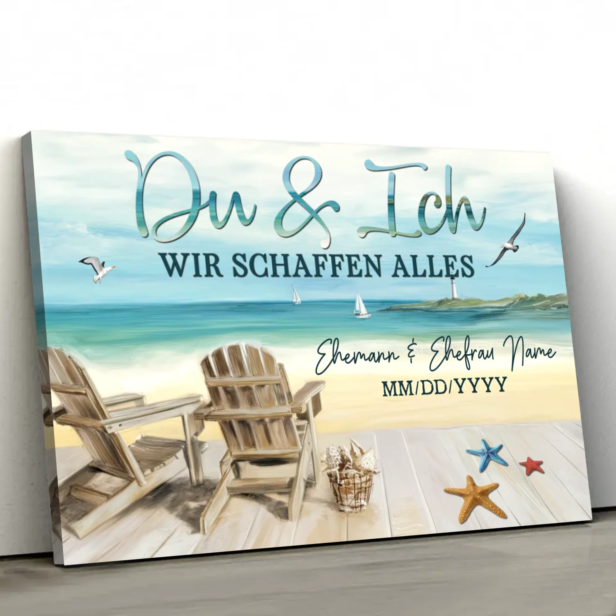 Personalisierte Leinwand "Du und ich, wir schaffen alles zusammen"