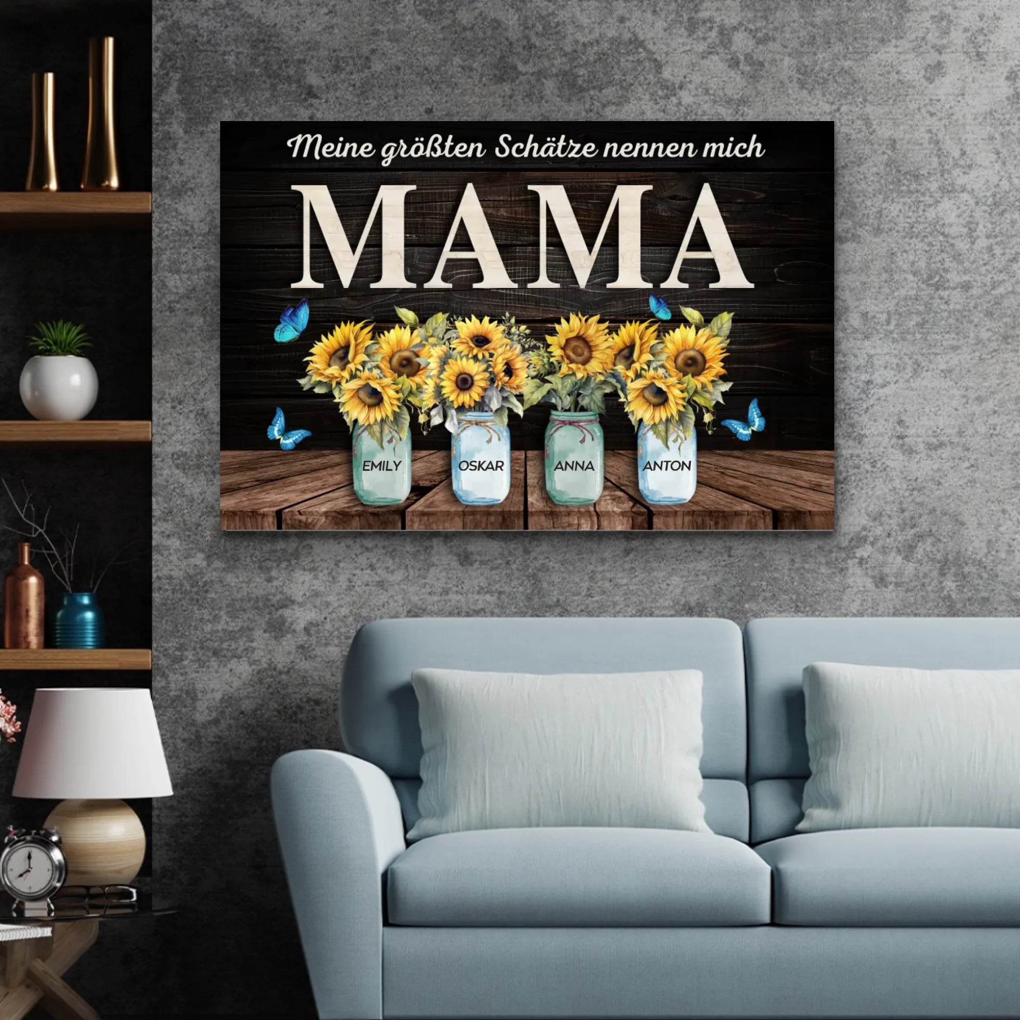 Personalisierte Leinwand "Meine größten Schätze nennen mich Mama"