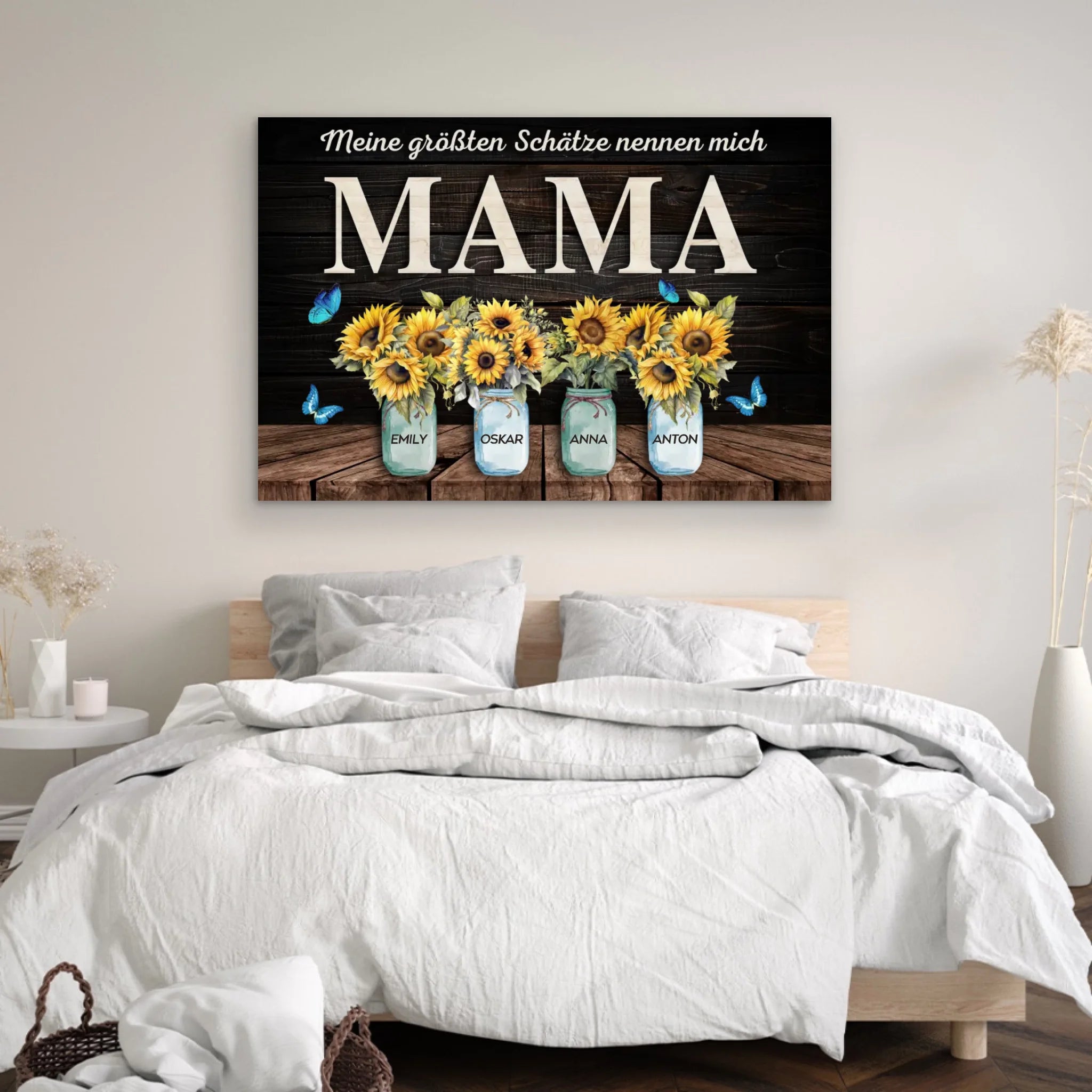 Personalisierte Leinwand "Meine größten Schätze nennen mich Mama"