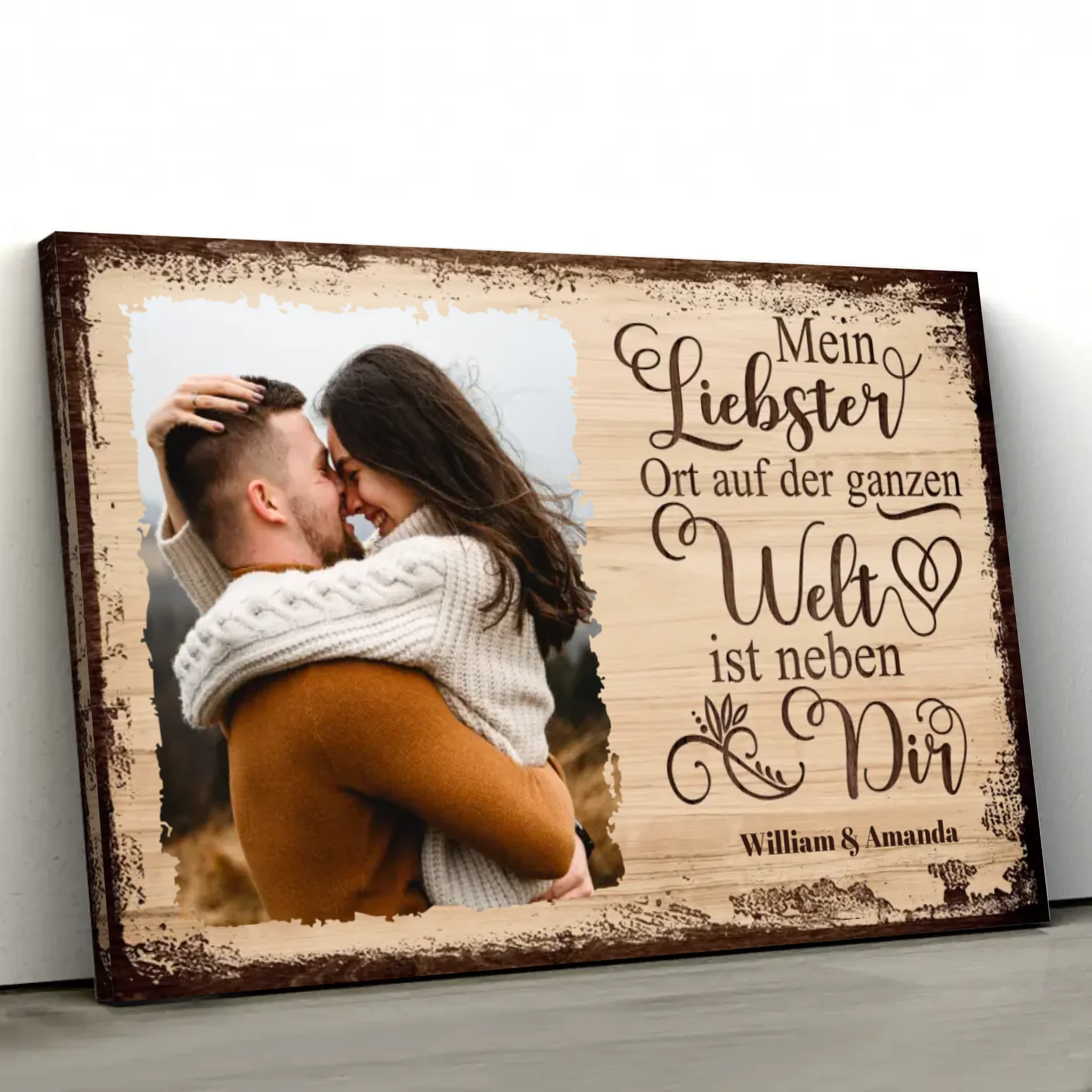 Personalisierte Leinwand "Mein liebster Ort ist neben dir mit Bild"