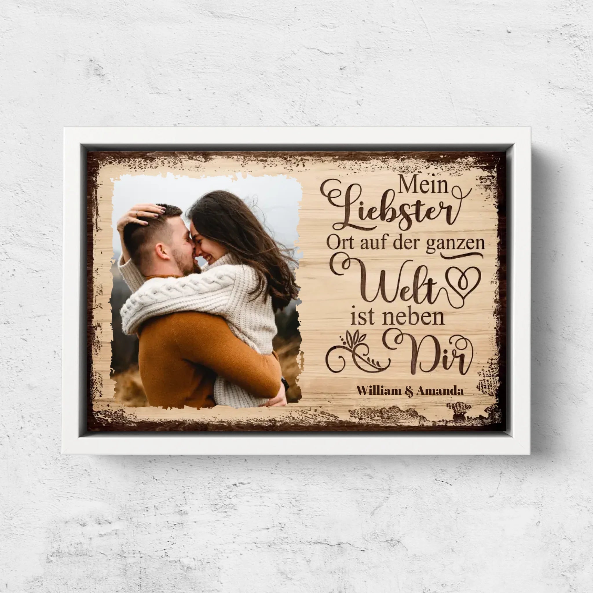 Personalisierte Leinwand "Mein liebster Ort ist neben dir mit Bild"