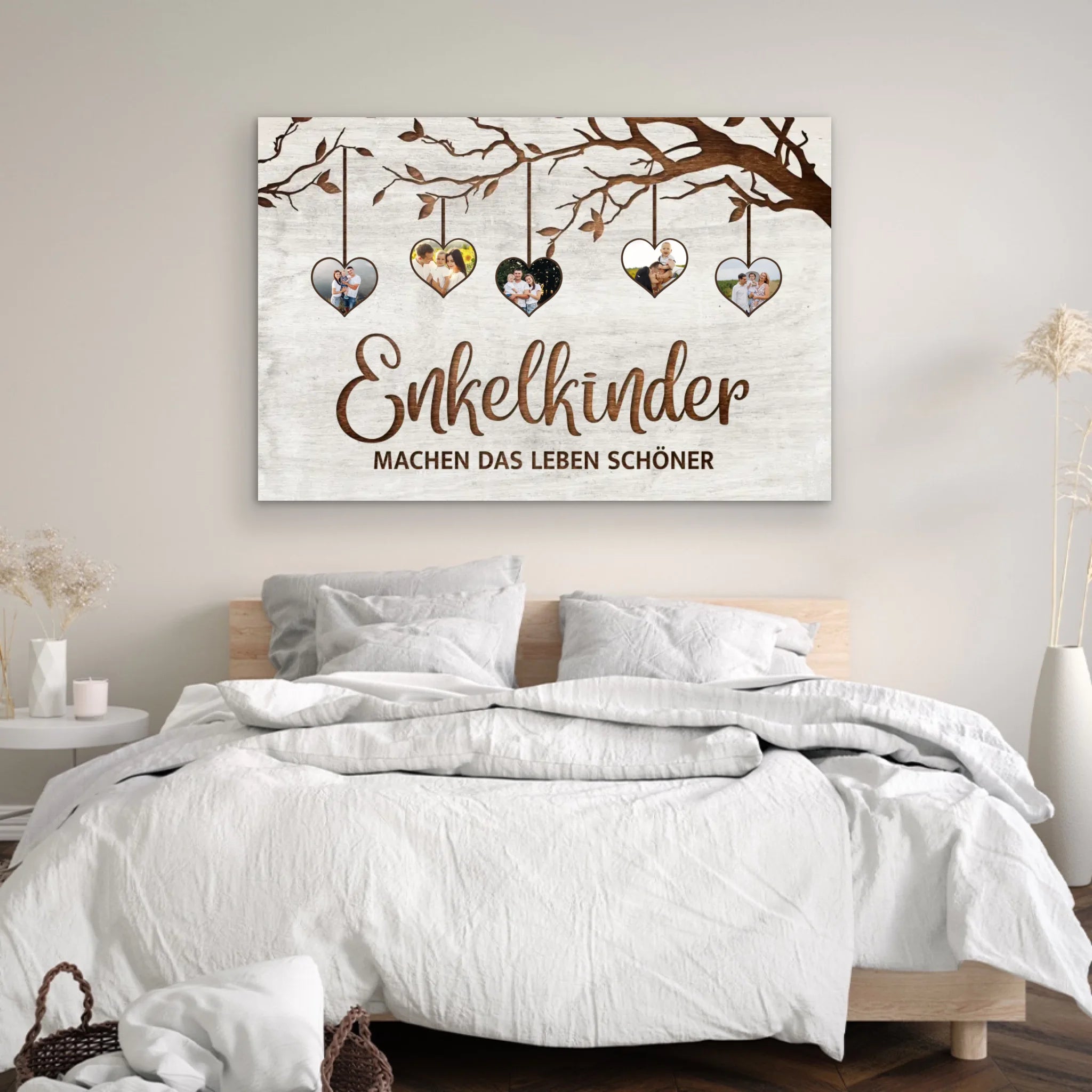 Personalisierte Leinwand "Familienbaum mit Bildern"