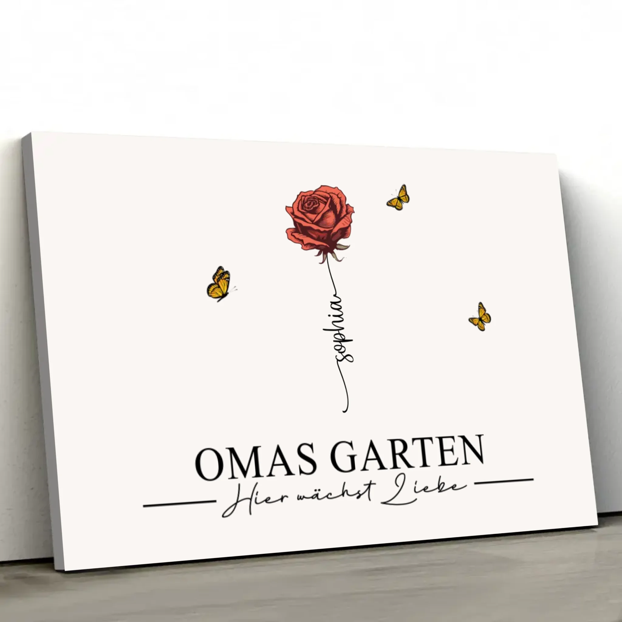 Personalisierte Leinwand "Omas Garten"