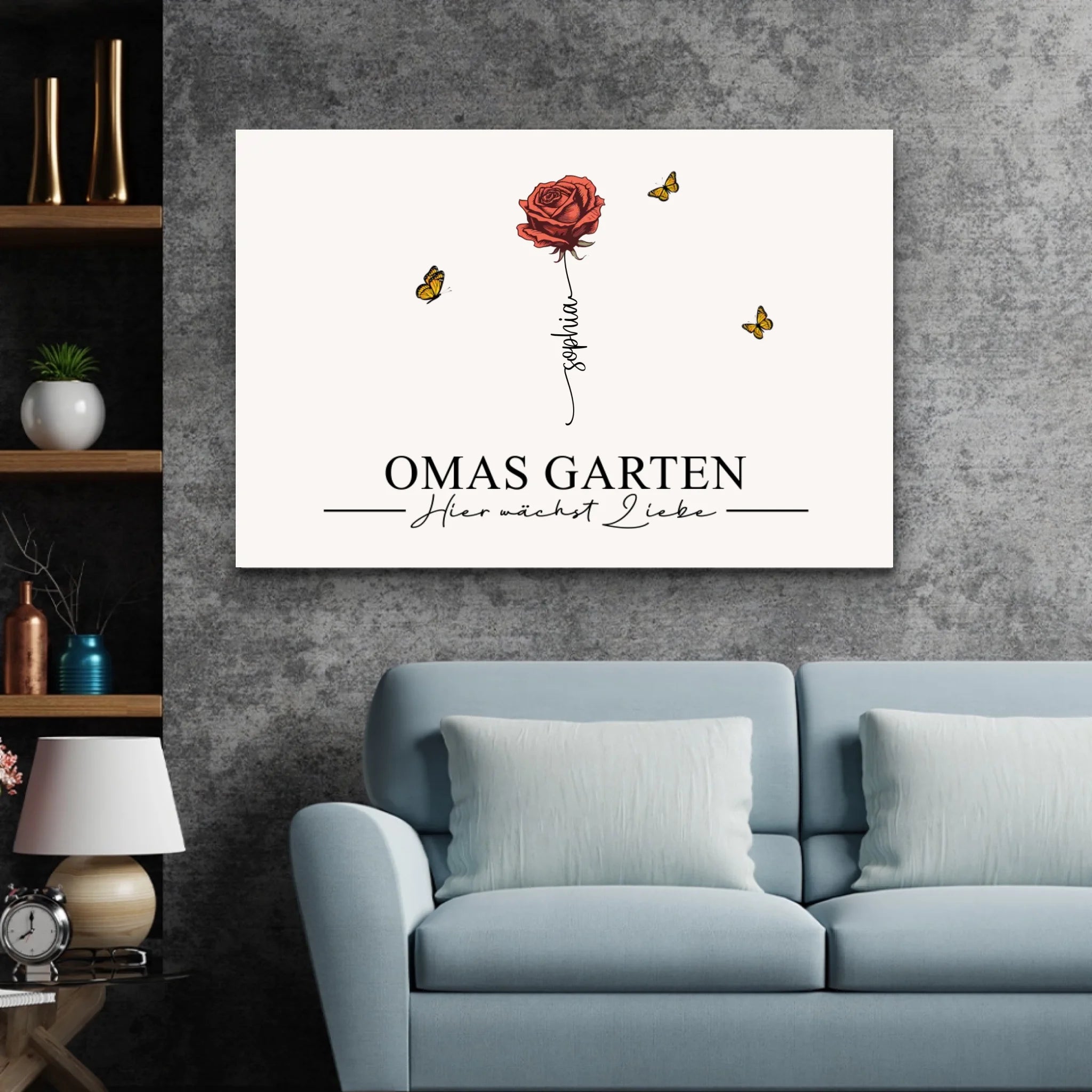 Personalisierte Leinwand "Omas Garten"