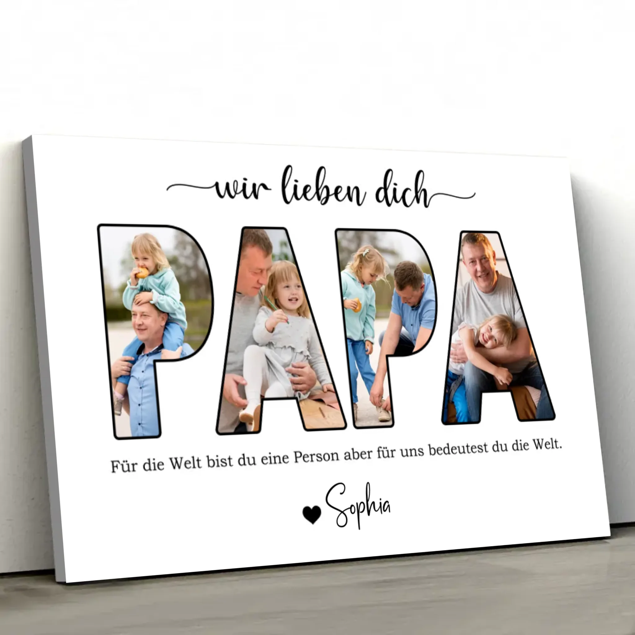 Personalisierte Leinwand "Papa, wir lieben dich"
