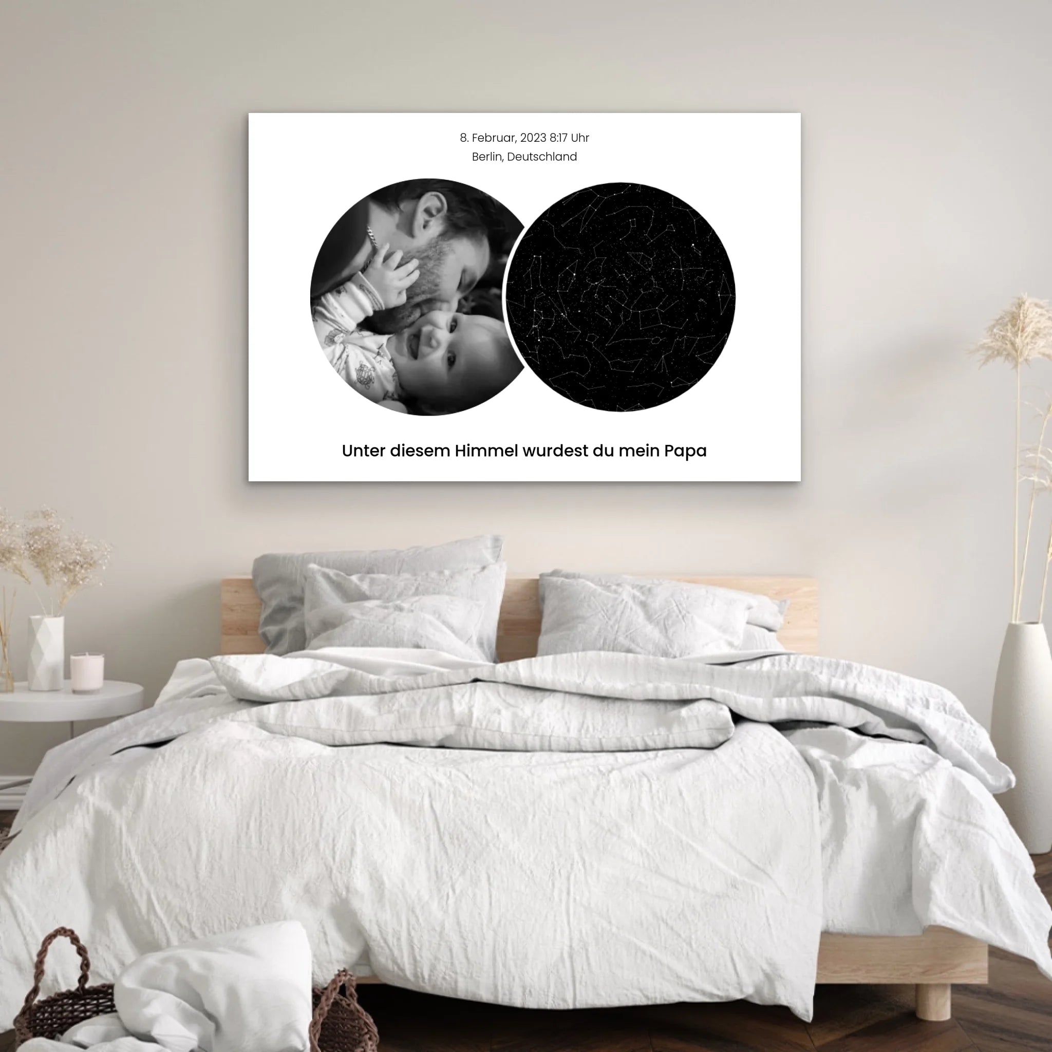 Personalisierte Leinwand "Der Tag an dem du mein Papa wurderst"