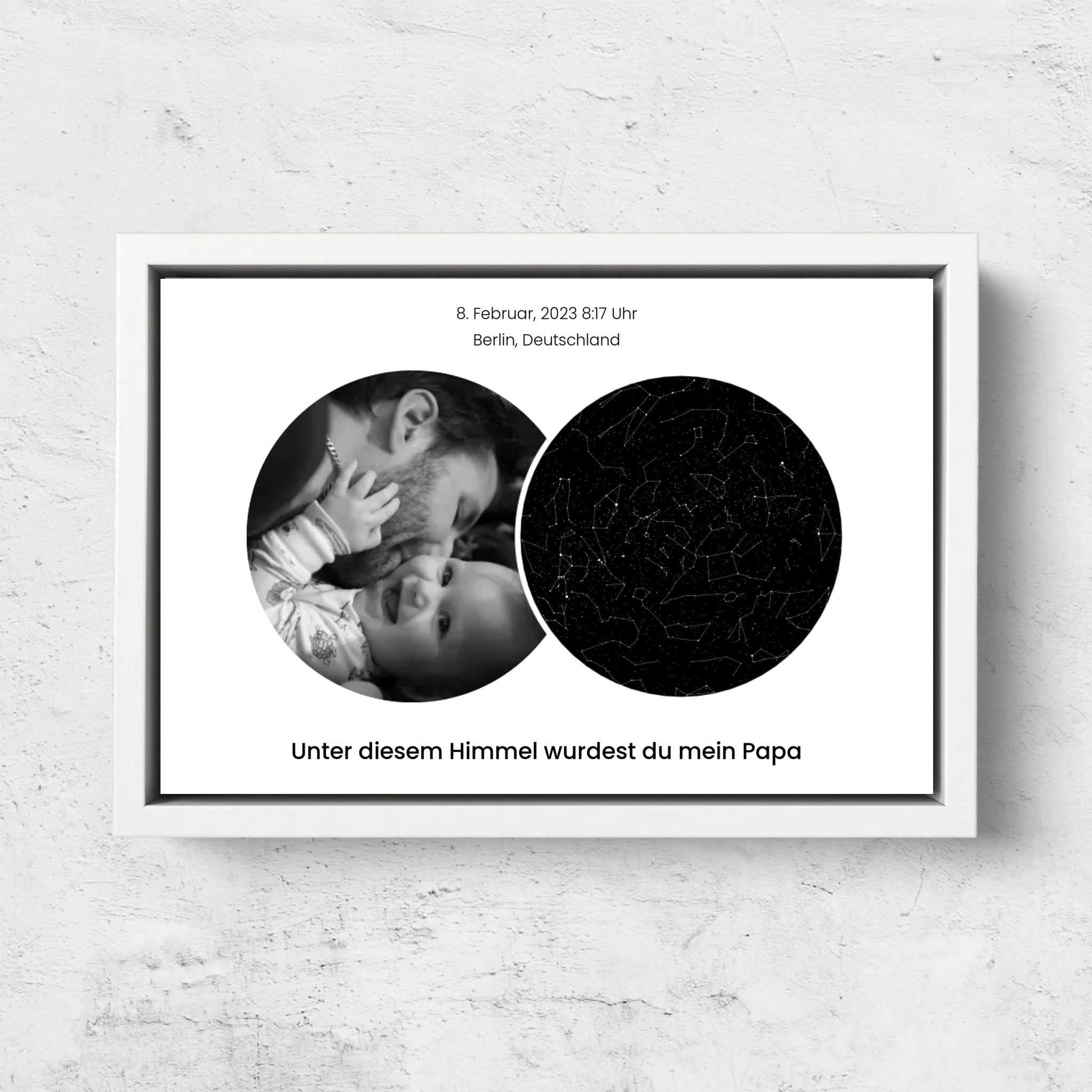 Personalisierte Leinwand "Der Tag an dem du mein Papa wurderst"