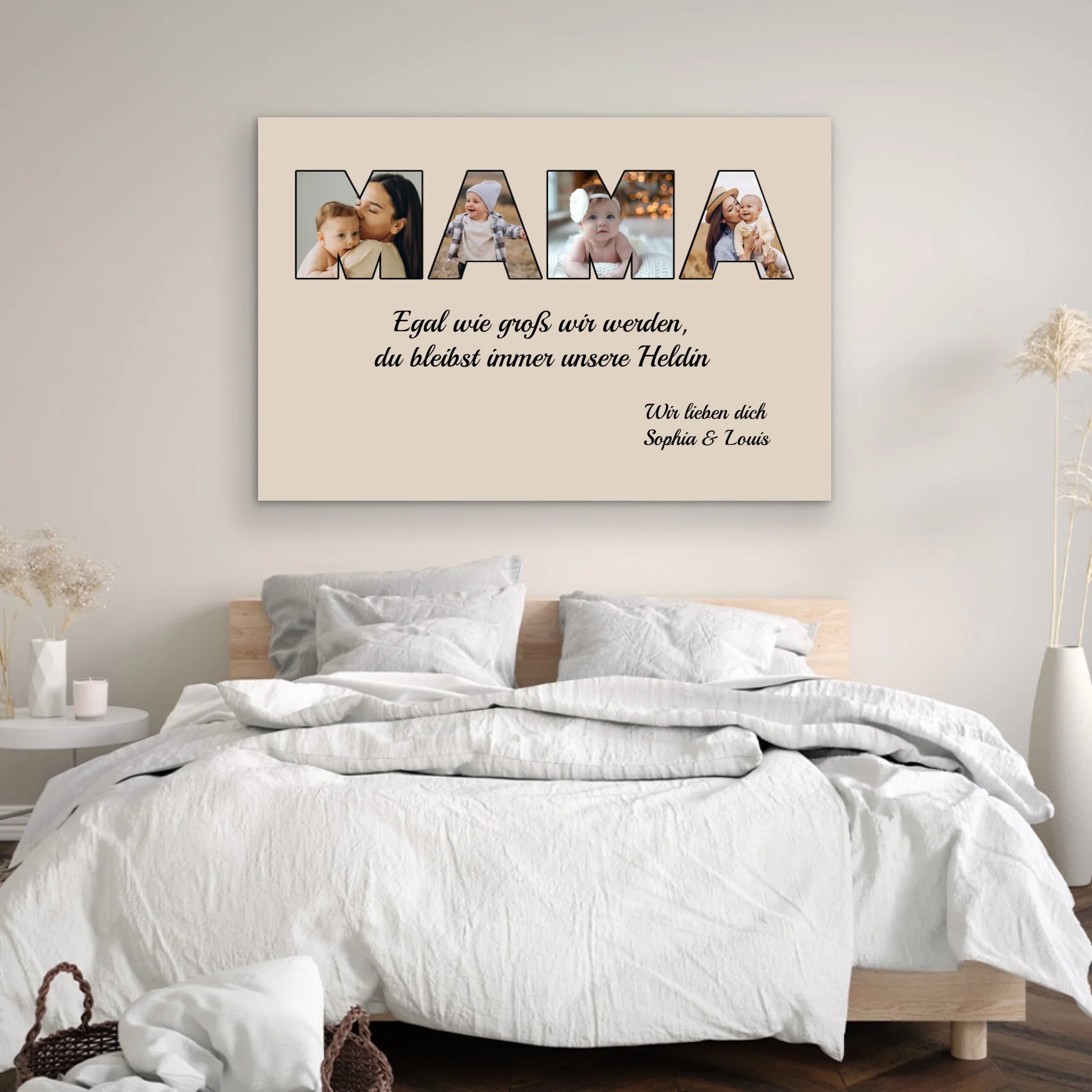 Personalisierte Leinwand "Mama bleibt meine Heldin"