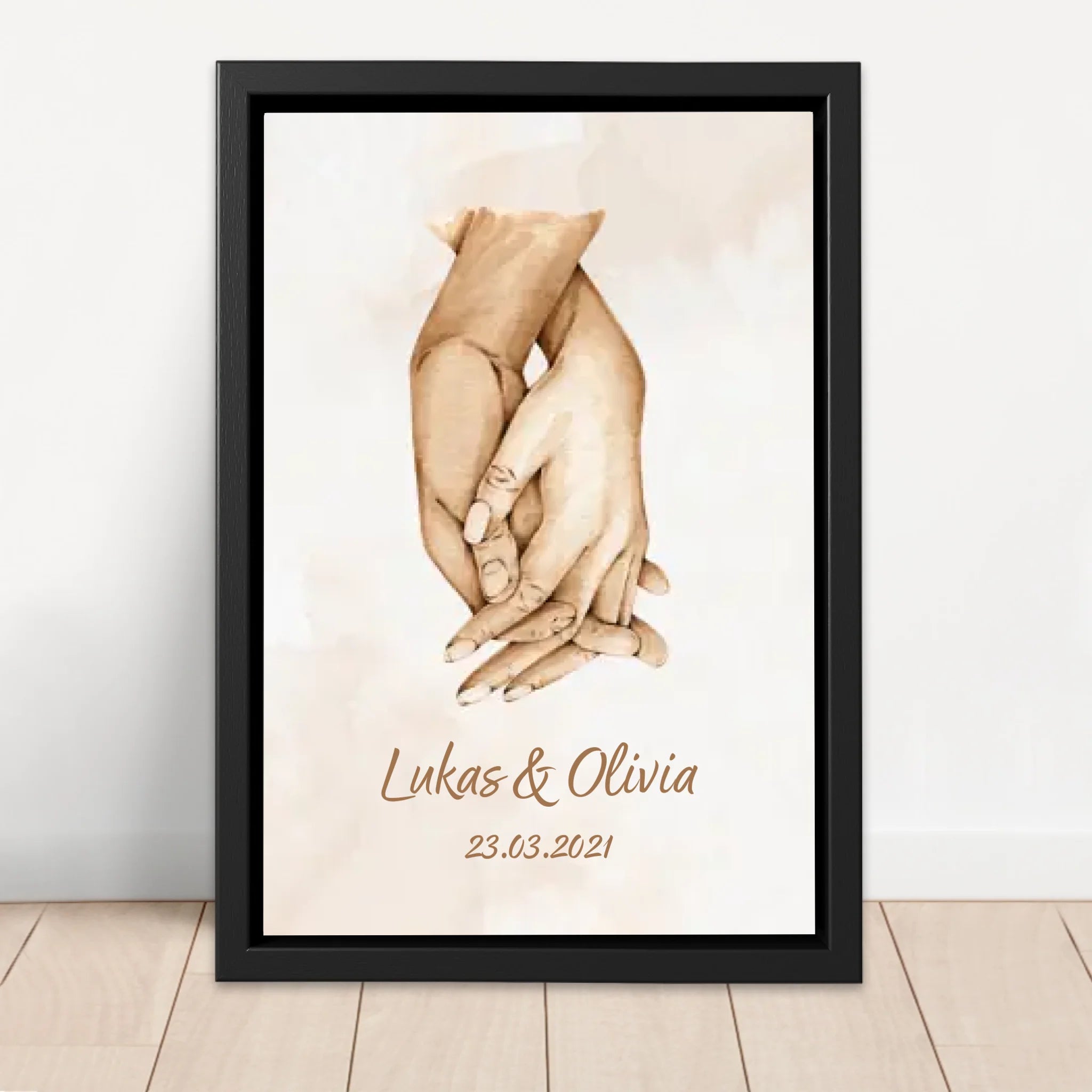 Personalisierte Leinwand "Hand in Hand"