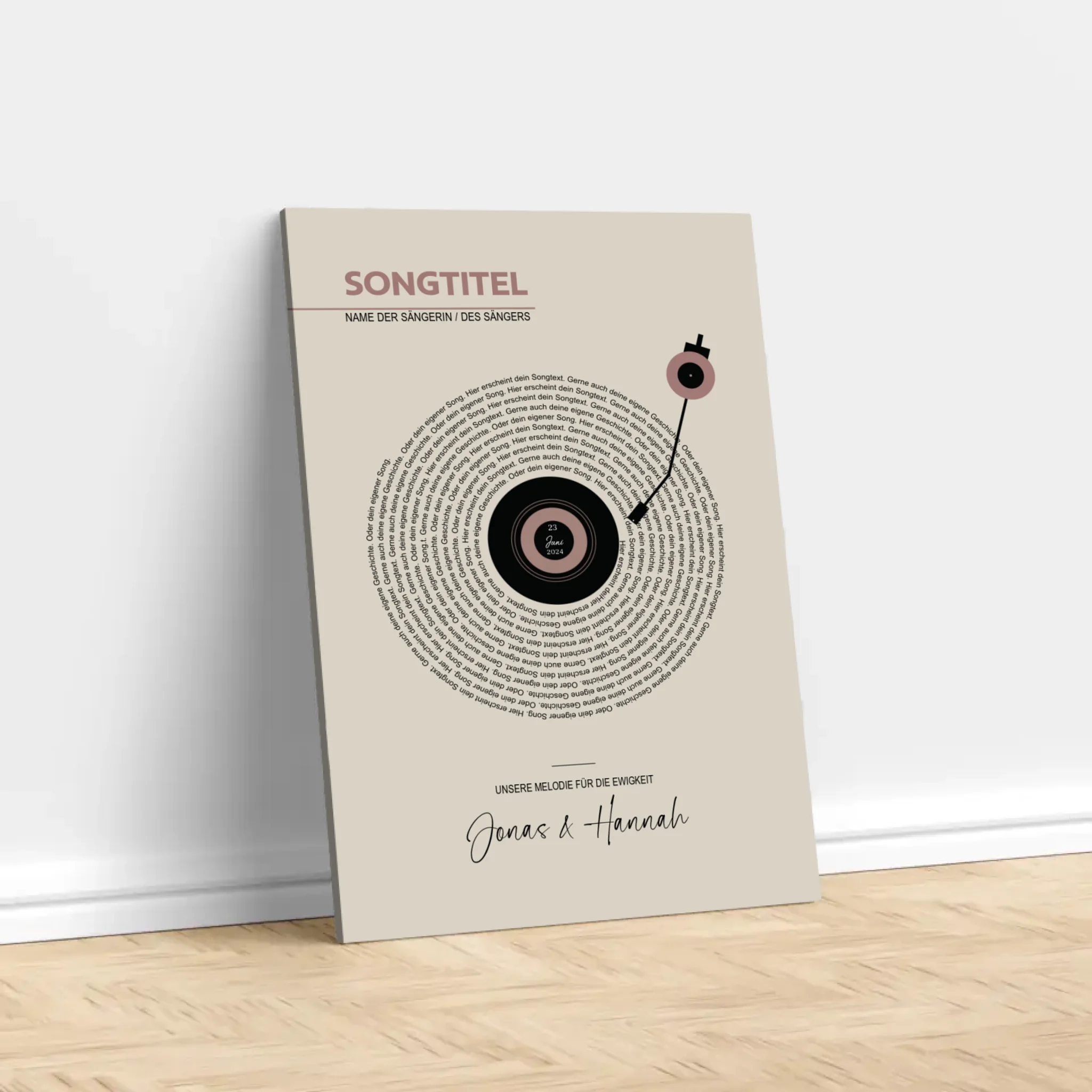 Personalisierte Leinwand – Retro-Vinyl-Songtexte