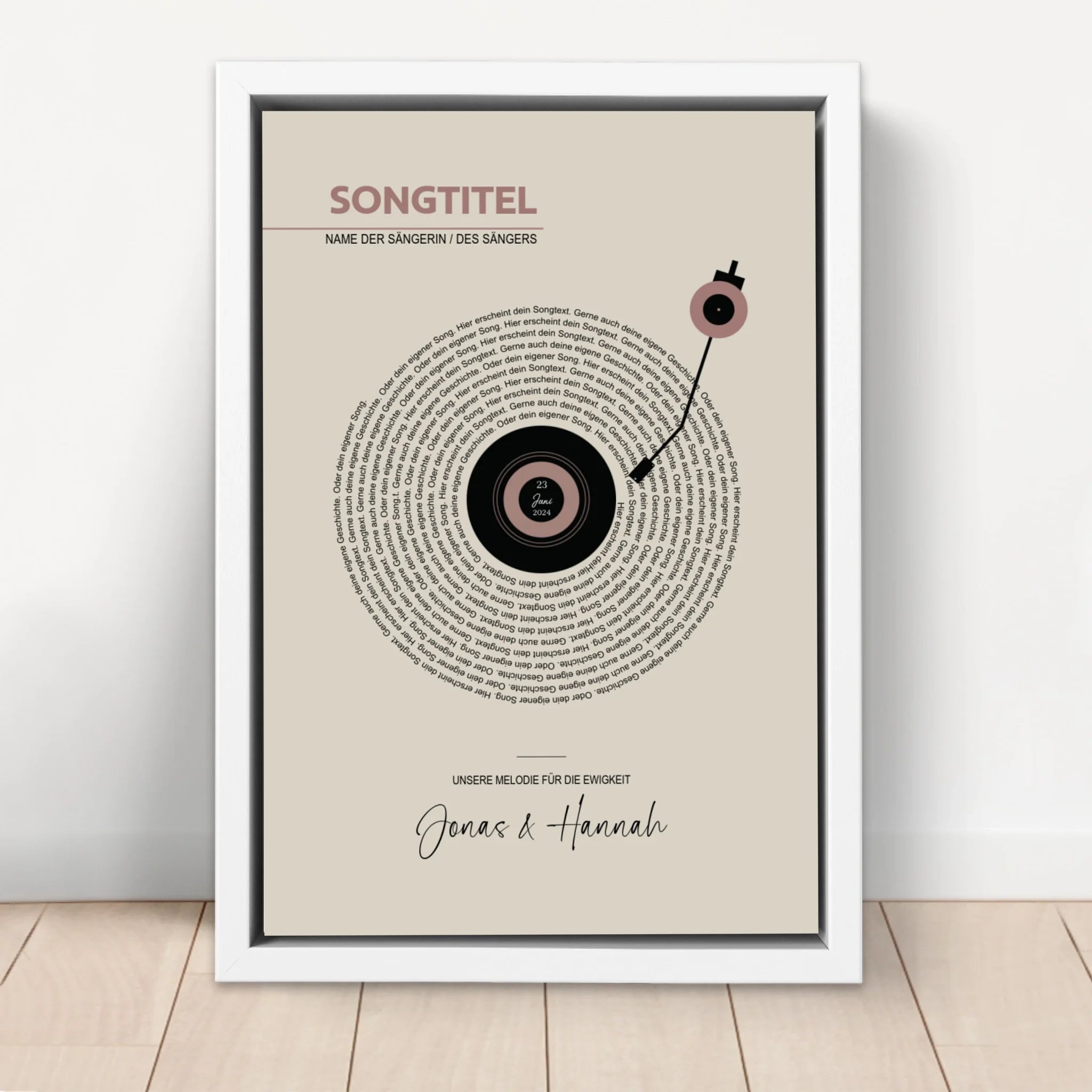 Personalisierte Leinwand – Retro-Vinyl-Songtexte