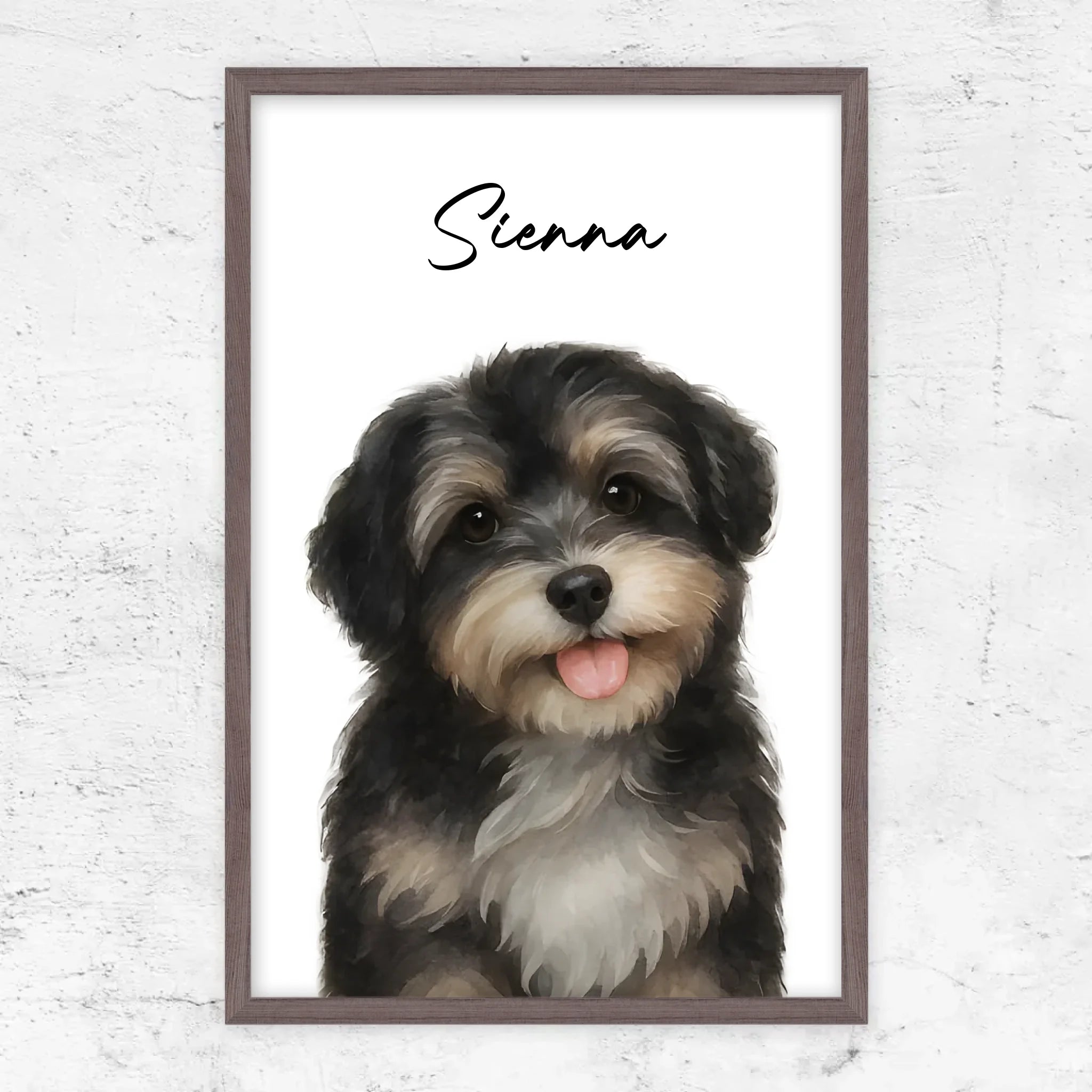 Personalisiertes Poster – Hundefoto Aquarell
