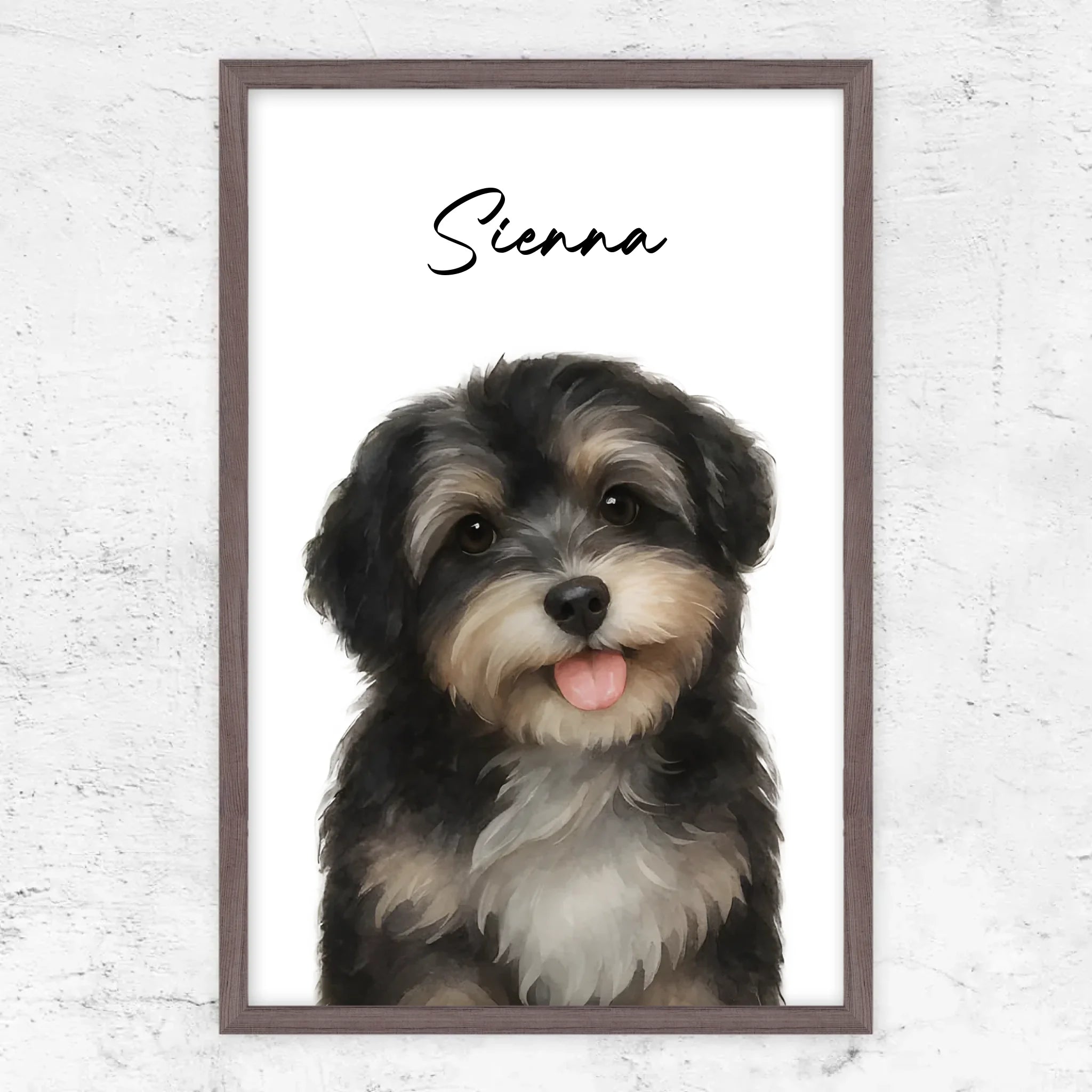 Personalisiertes Poster – Hundefoto Aquarell